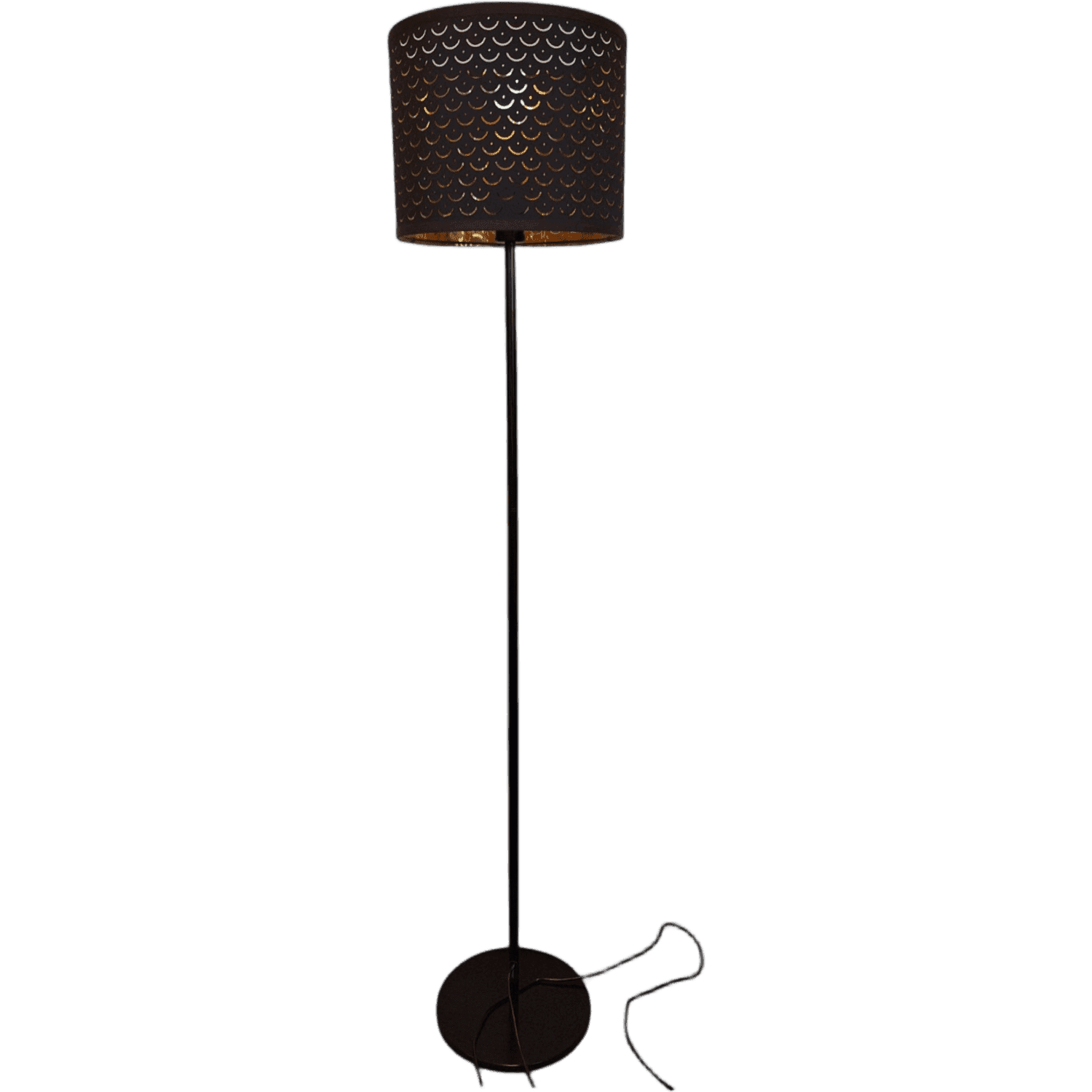IKEA Black Metal Floor Lamp with Perforated Shade product image