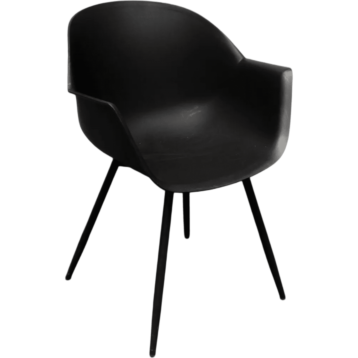 Black designer chair on black legs product image