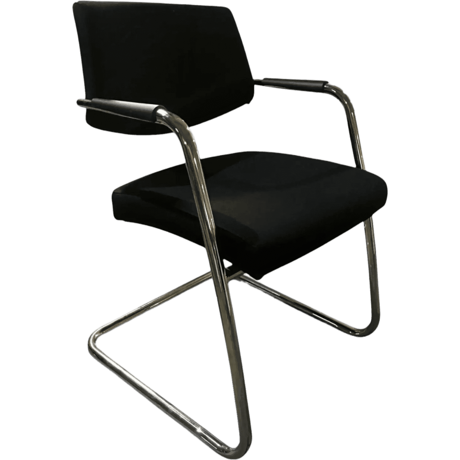 Sitland black fabric meeting chair with aluminum legs product image