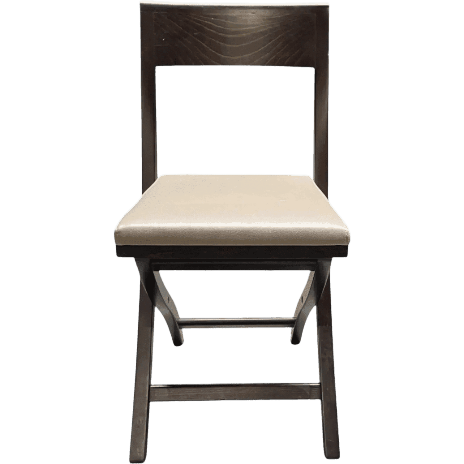 Dark Brown Wooden Chair with Beige Cushioned product image