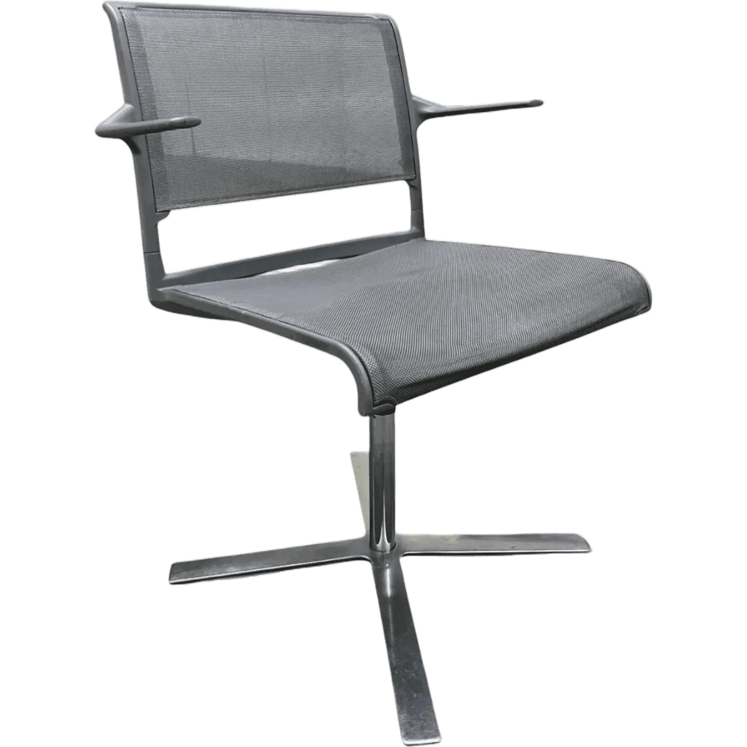 Wilkhahn Gray Mesh meeting Chair with Swivel Base product image