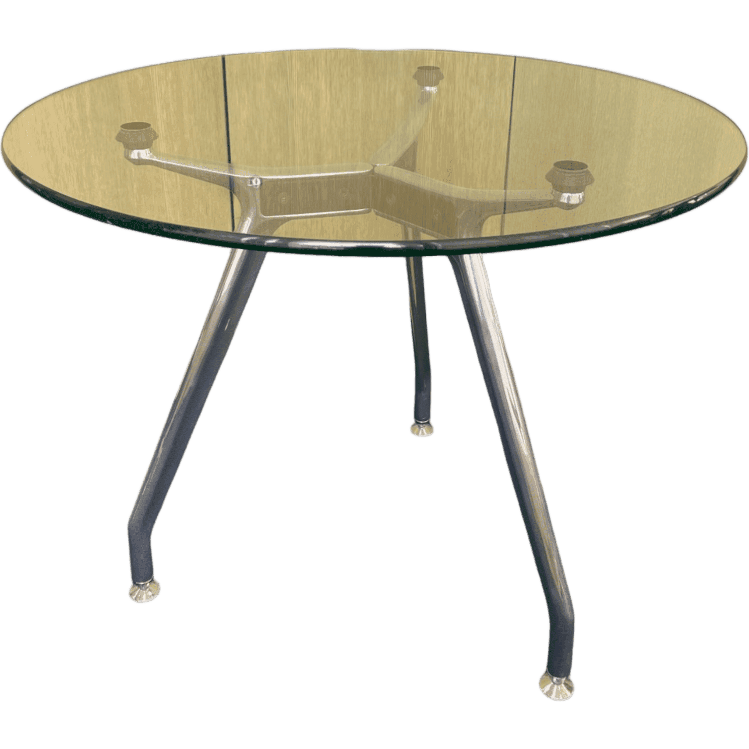 ICF 90cm glass Round Table with Metal Legs product image