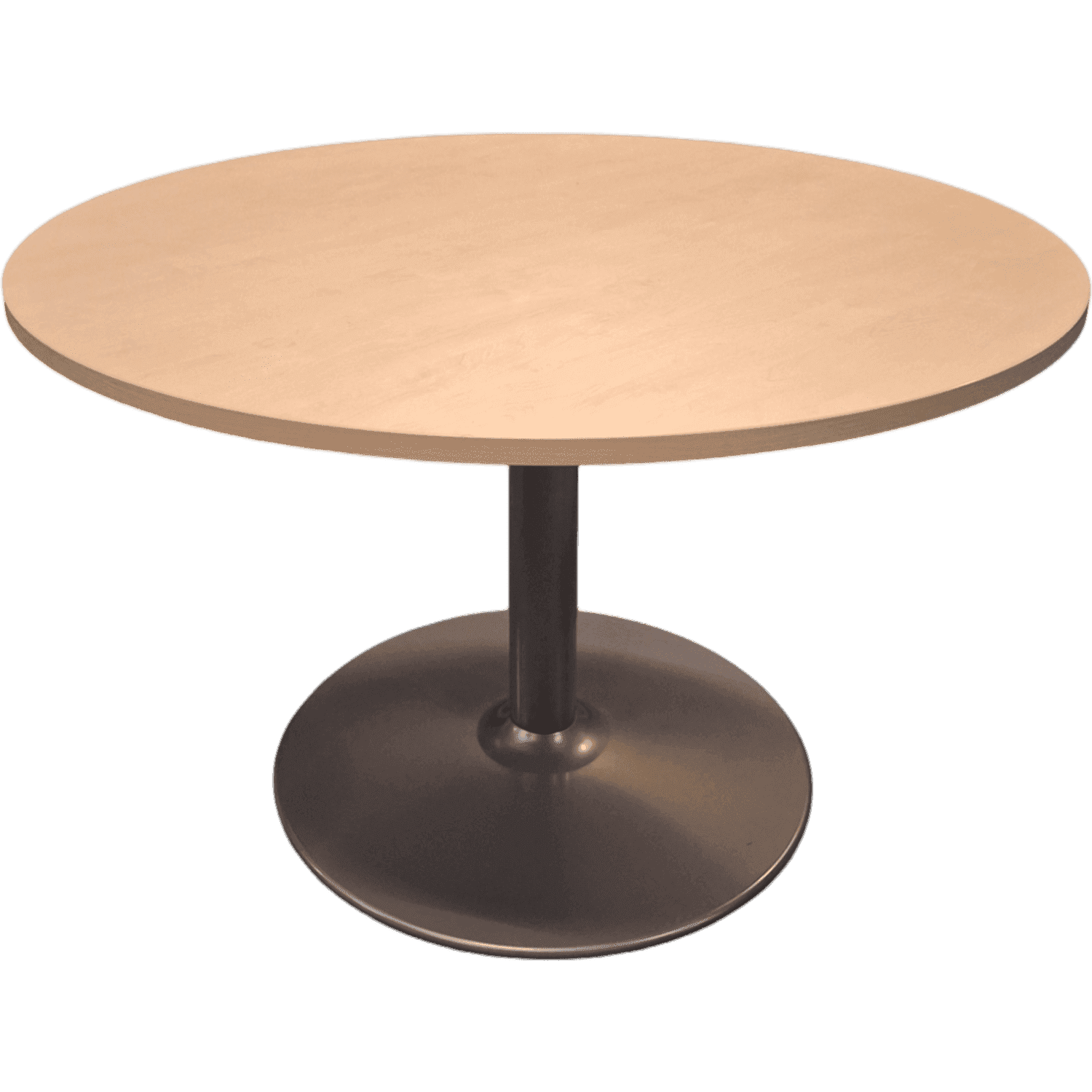 120cm Beige laminate wooden rond table with grey leg product image