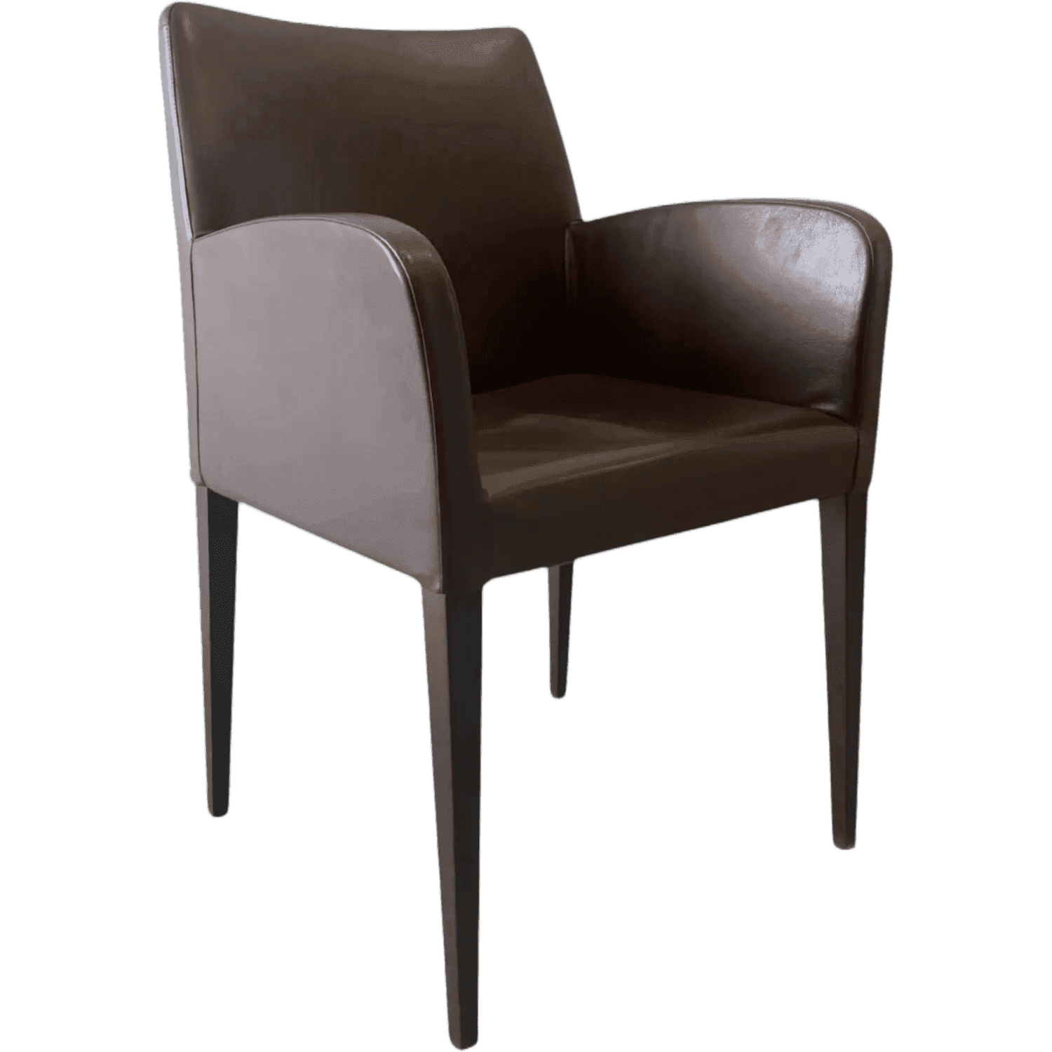 Poltrona Frau - Brown Leather Chair with Armrests product image