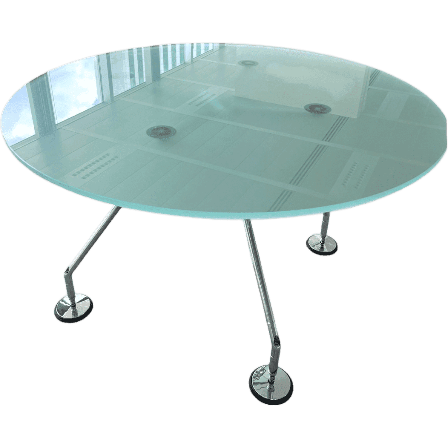 Vitra NORMAN FOSTER 1935 'Nomos' Table for Tecno 1986 - 120cm opaque glass product image