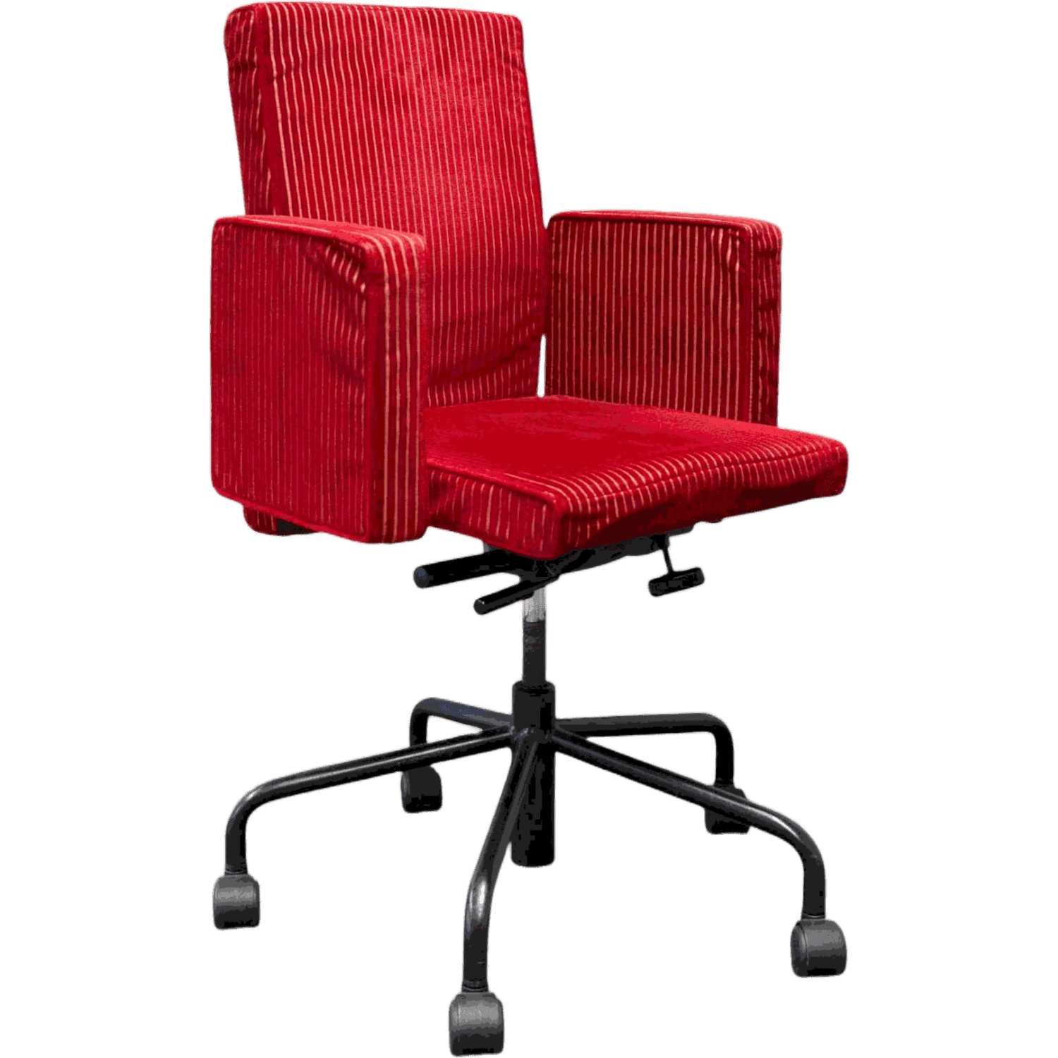 Bulo Pub & Club Red velvet chair on black chromed wheels product image