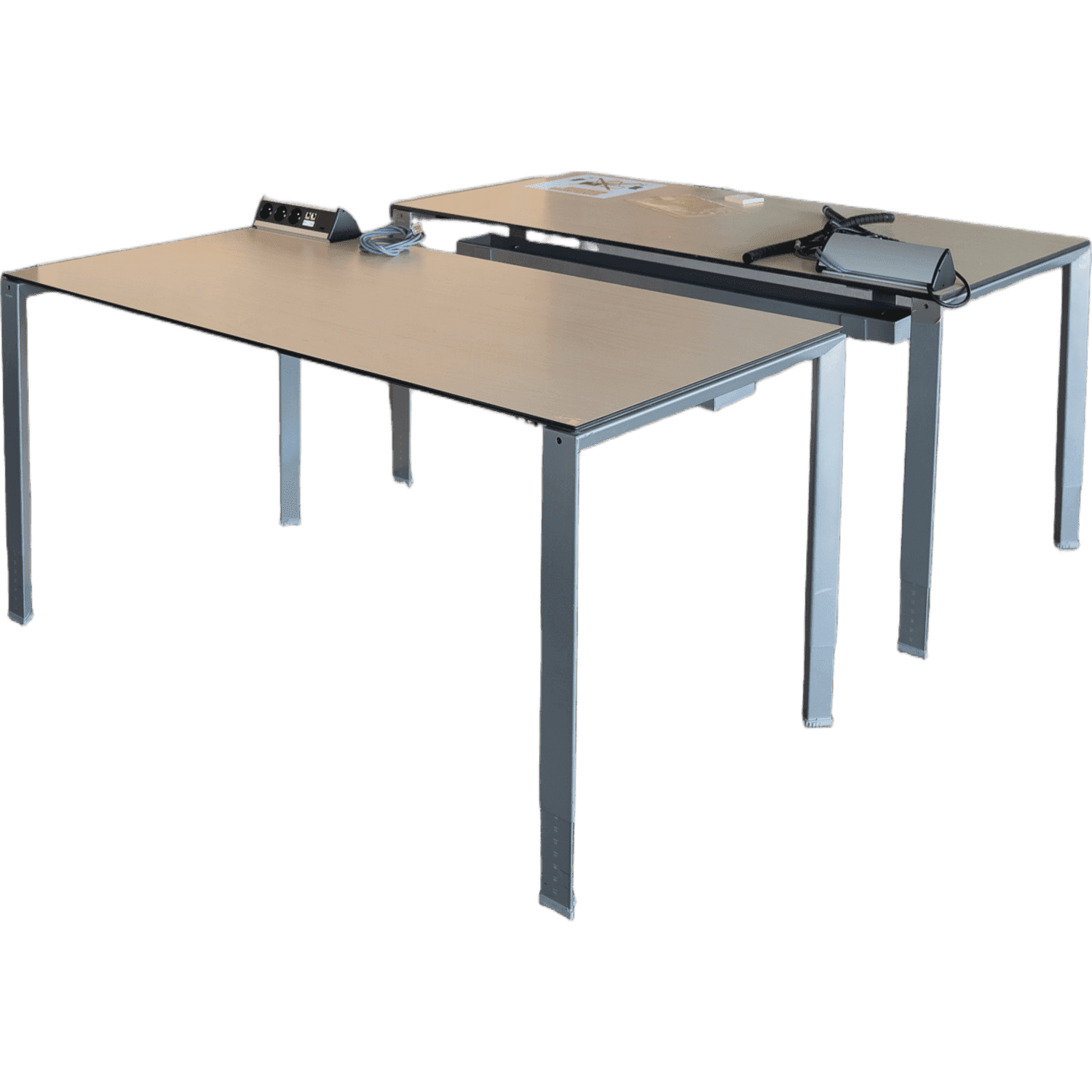 Ahrend 160cm gray height-adjustable desk with grip product image