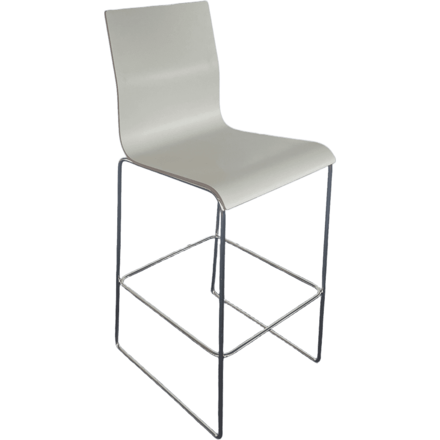 White Gray Metal Wood Stool product image