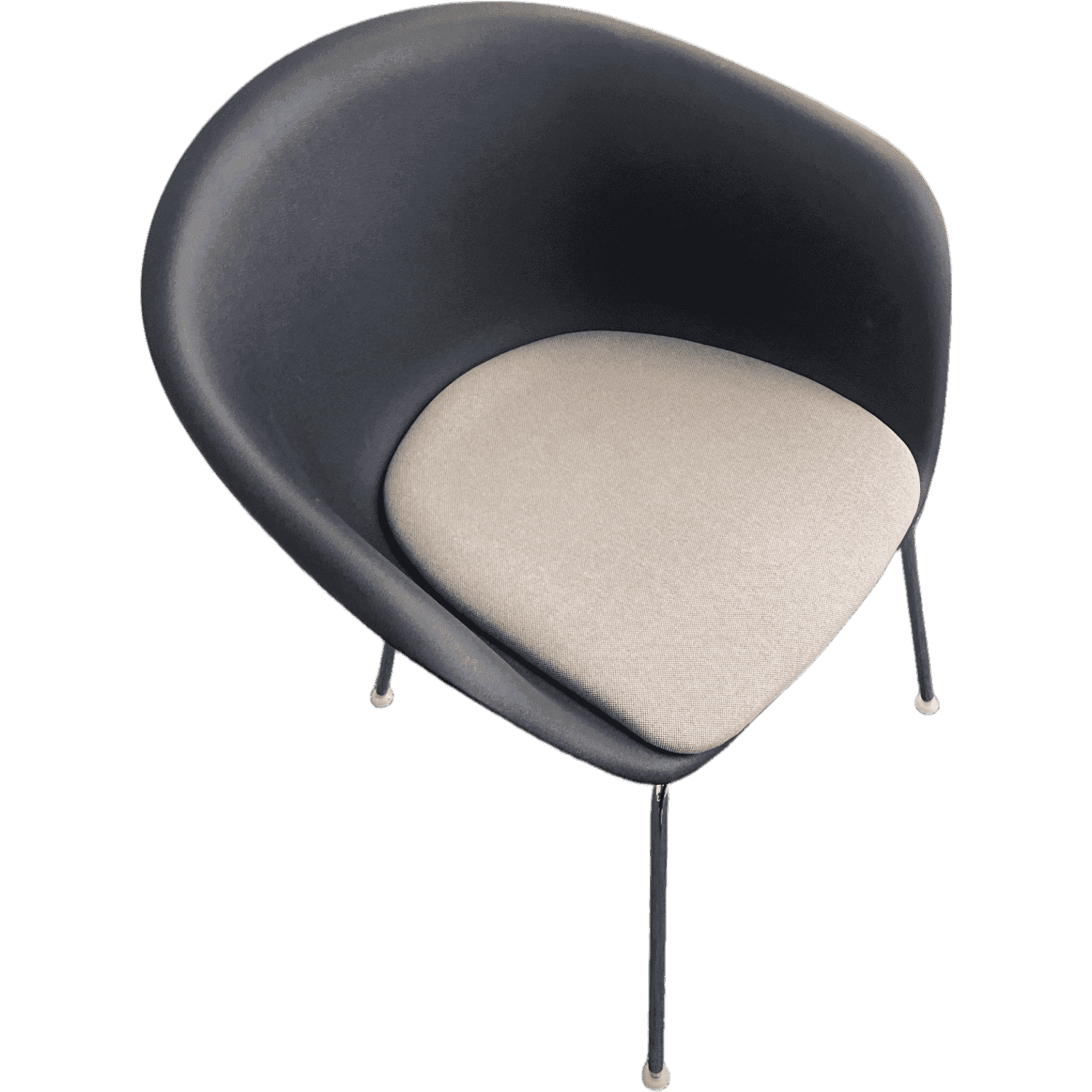 Arper - Duna Chair 02 Black Plastic Backrest And Gray Seating Fabric Chair product image