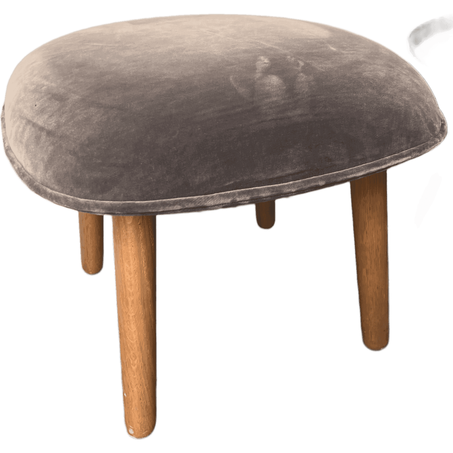 Normann Gray Brown Wood Fabric Stool product image