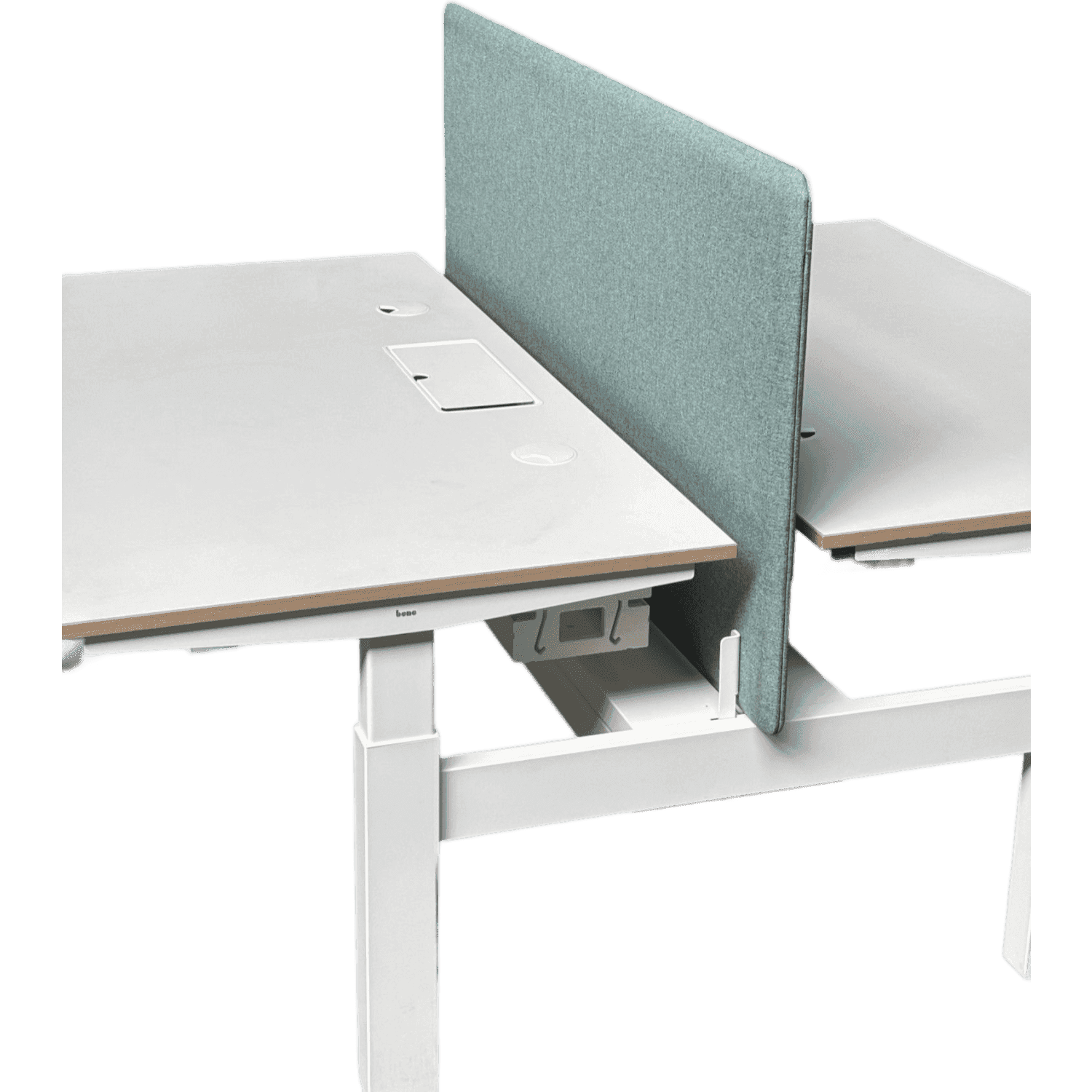 BENE 140cm White duo desk electric with blue separator product image