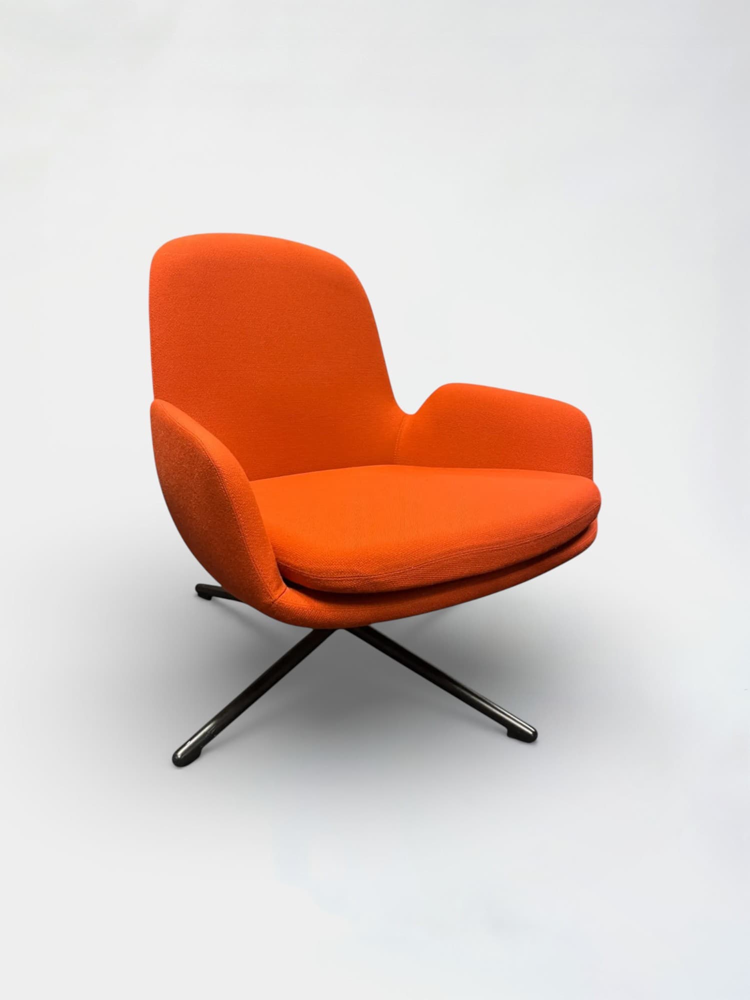 WORN : Normann brick Fabric Lounge Chair with Swivel Base-1