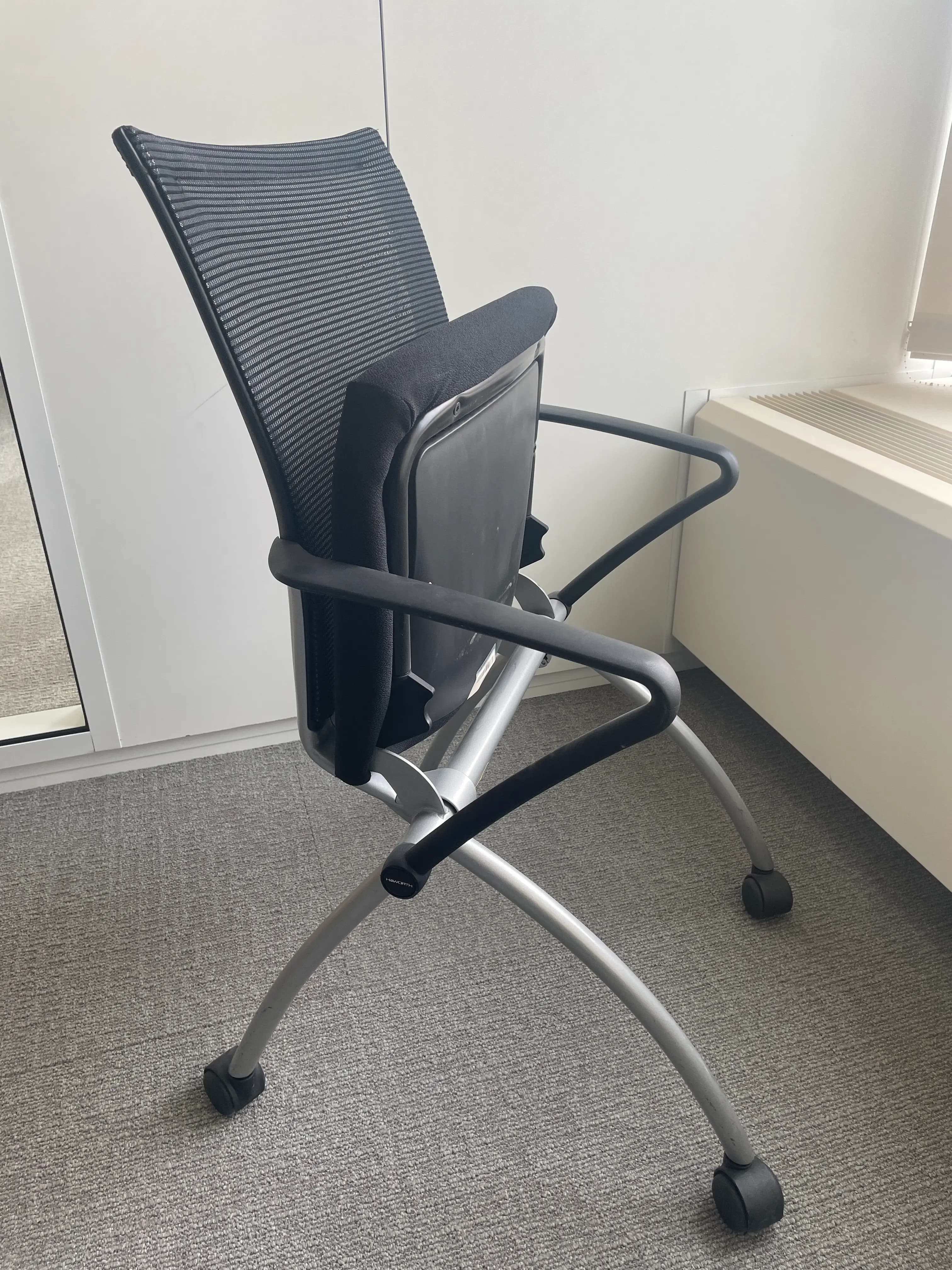 Chaise de bureau Haworth en tissu noir et gris-4