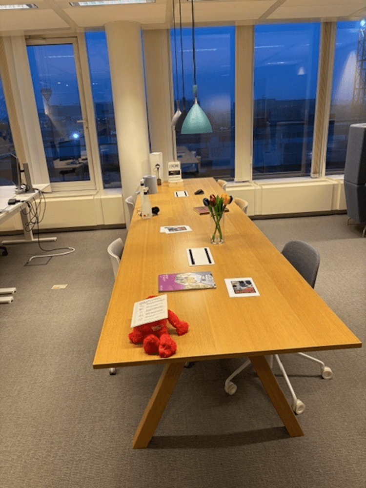 400cm Tan Wood Meeting Table with 2 white top access-3