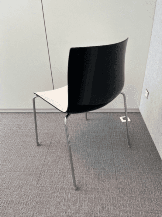 Arper Black and White Plastic Metal Chair-3