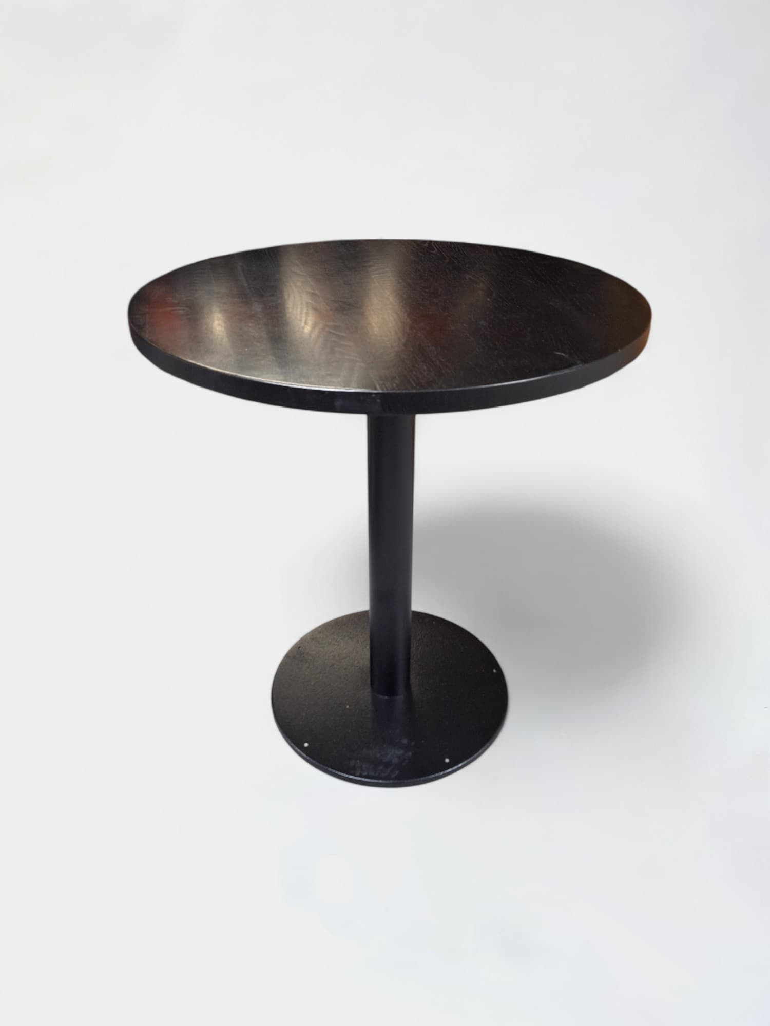 Pedrali black wooden round table with metallic leg-2