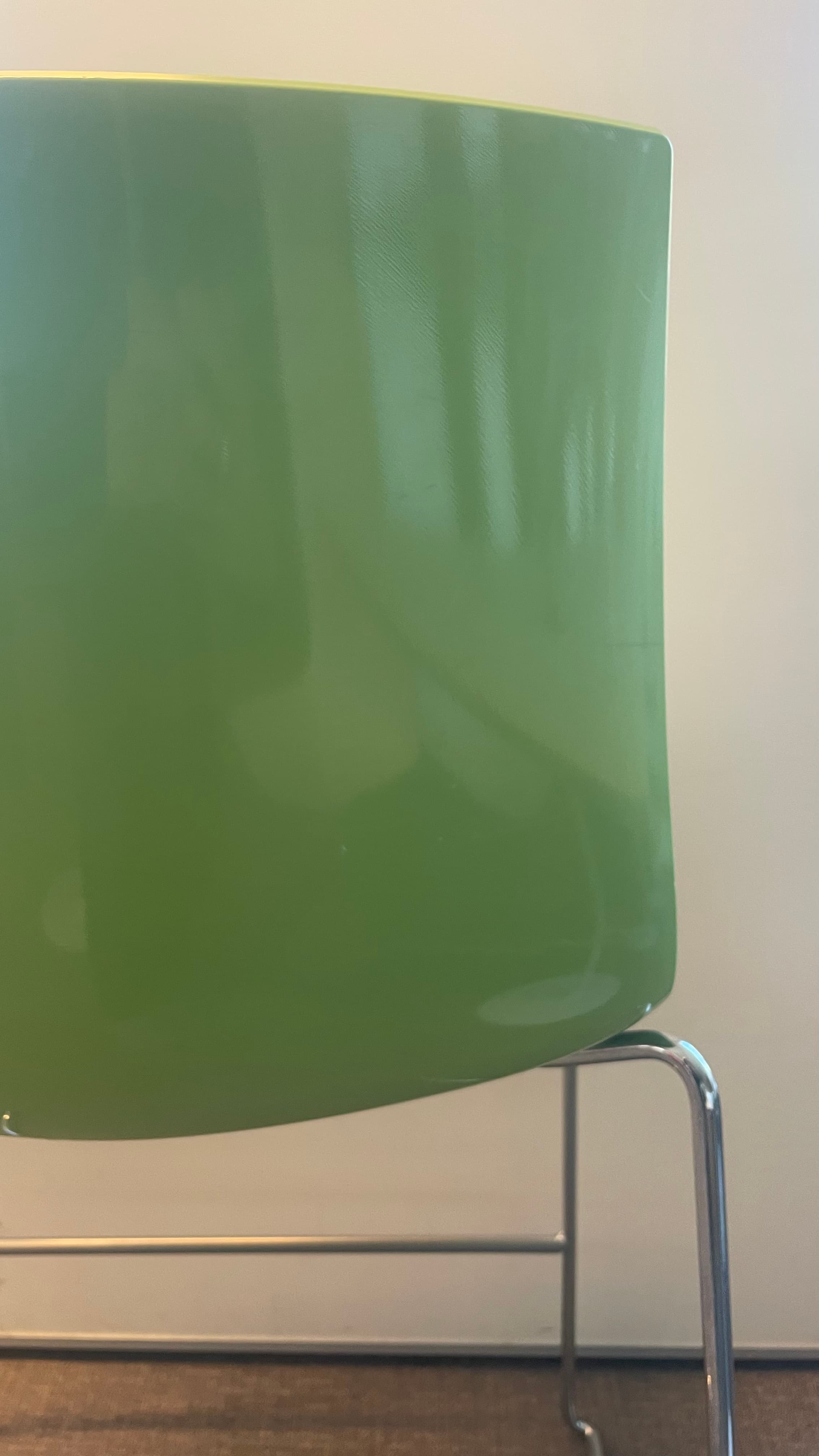Arper Green and White Plastic Stool-2