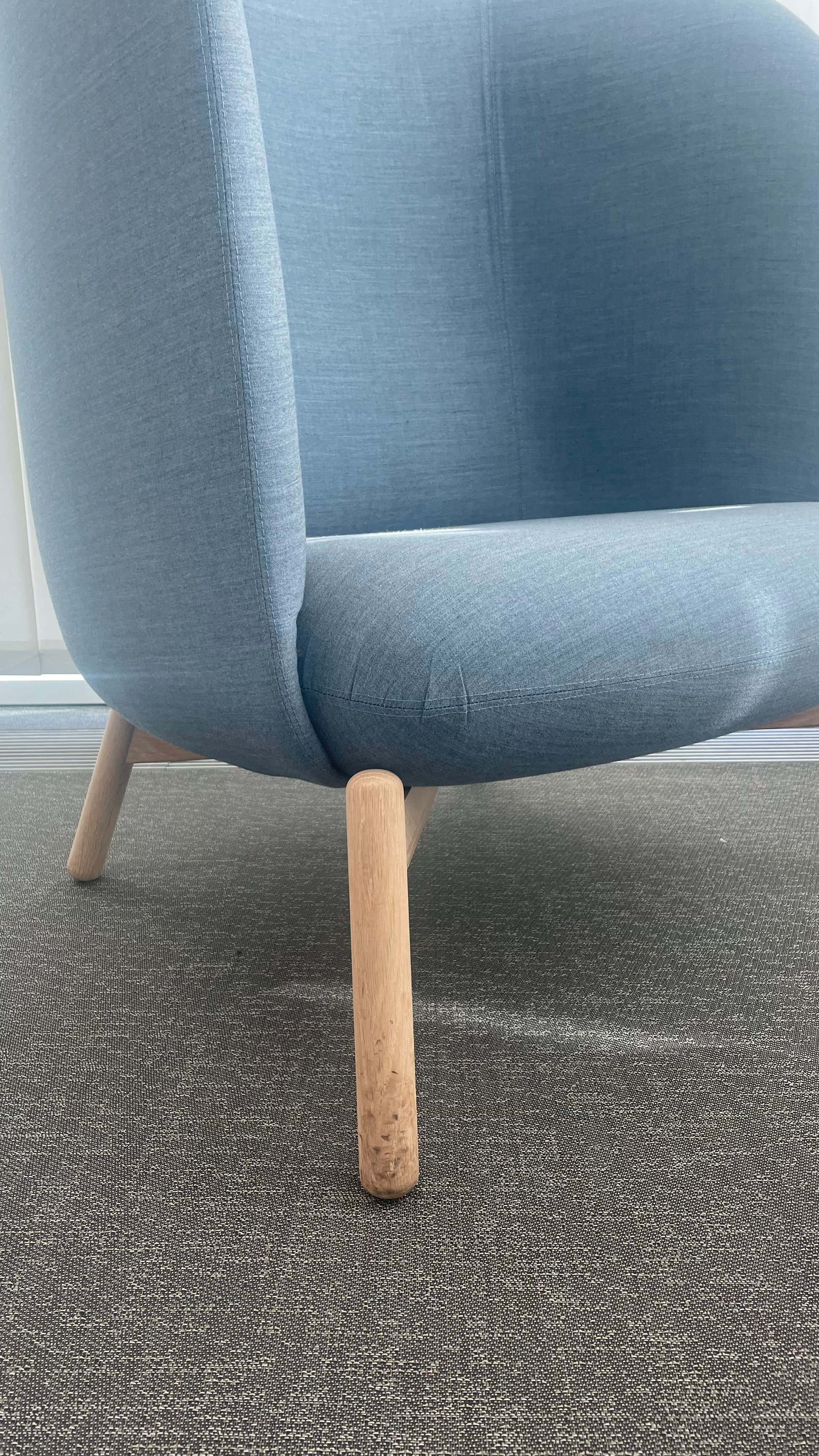 + Fauteuil en tissu bleu-gris Halle-3