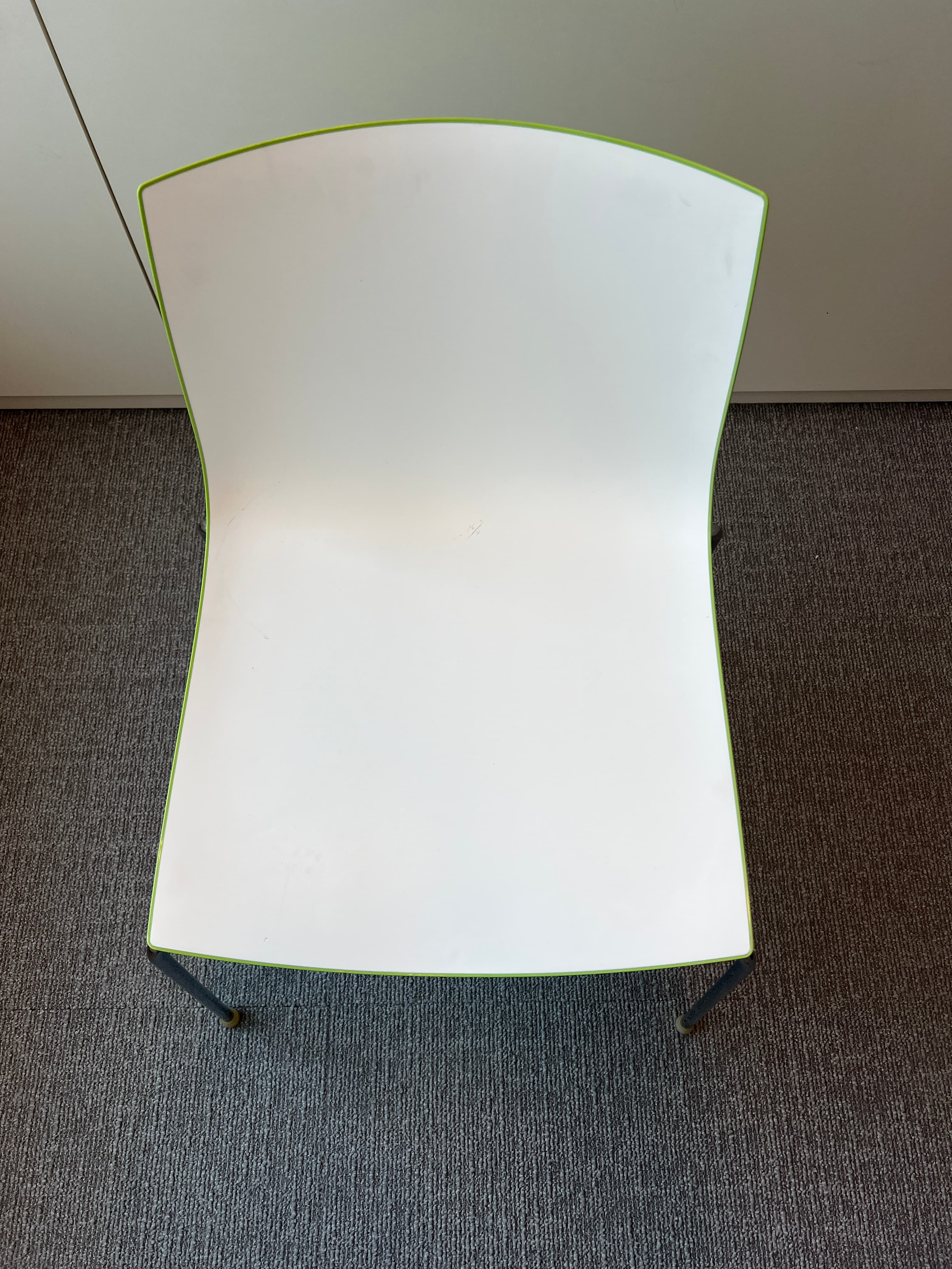 Arper White and Green Plastic Chair-3