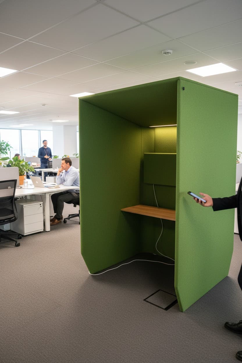 Cabine téléphonique verte Buzzi Space-1