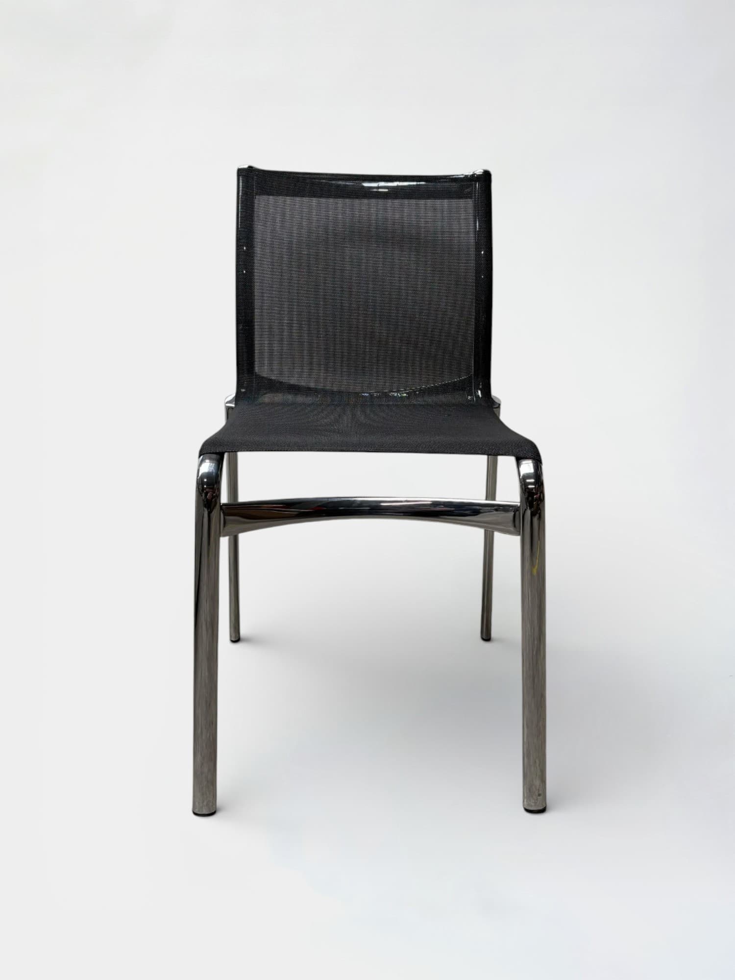 Alias small black Mesh meeting Chair with Chrome Frame-2