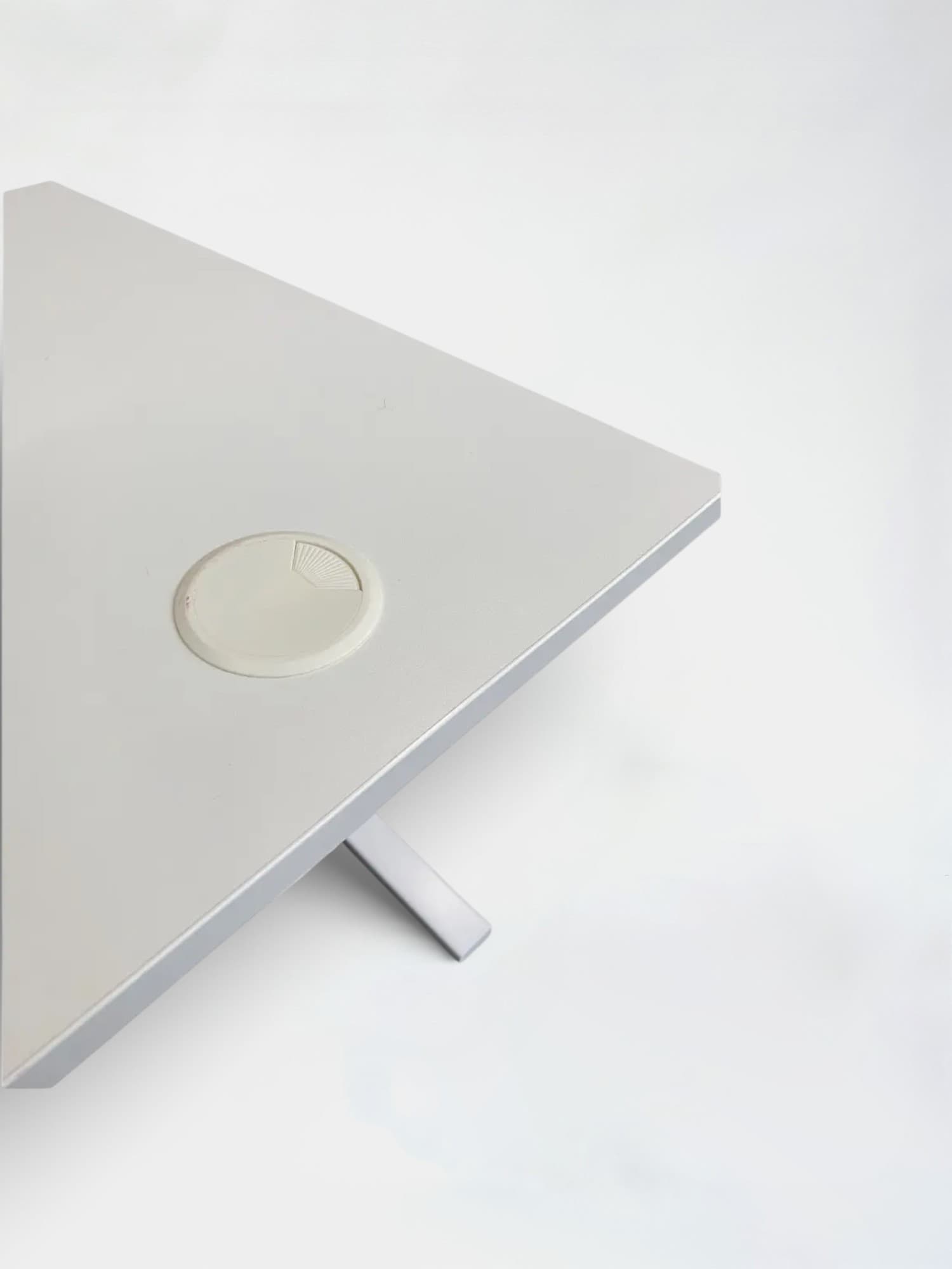 120cm White desk with adjustable size without divider-1