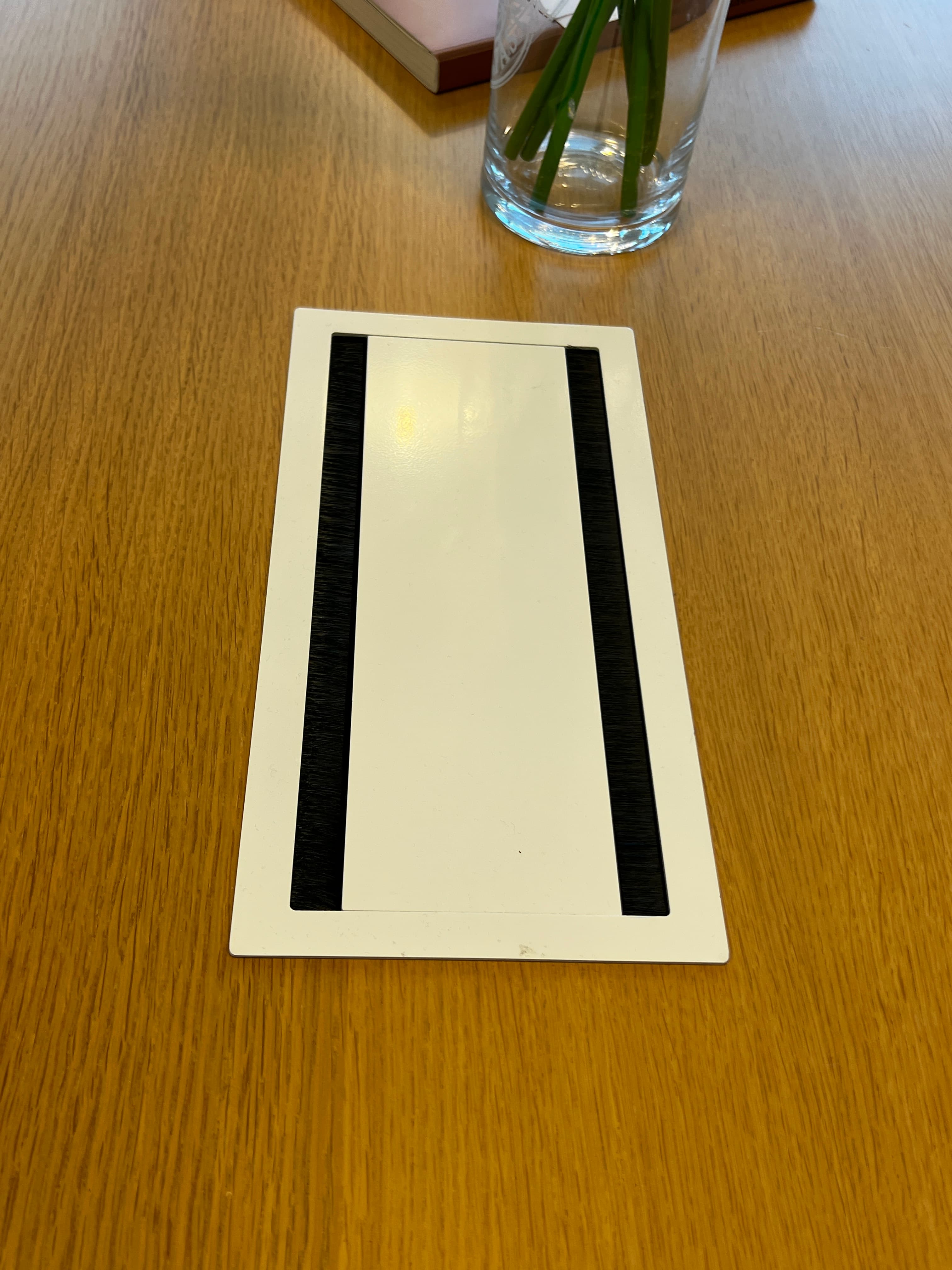 400cm Tan Wood Meeting Table with 2 white top access-2