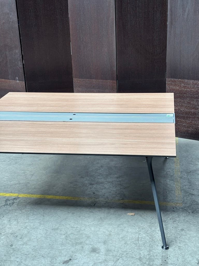 180cm Walnut Finish Wood Executive Desk with top access and Contemporary Design-1
