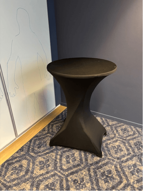60cm Black Fabric High Table