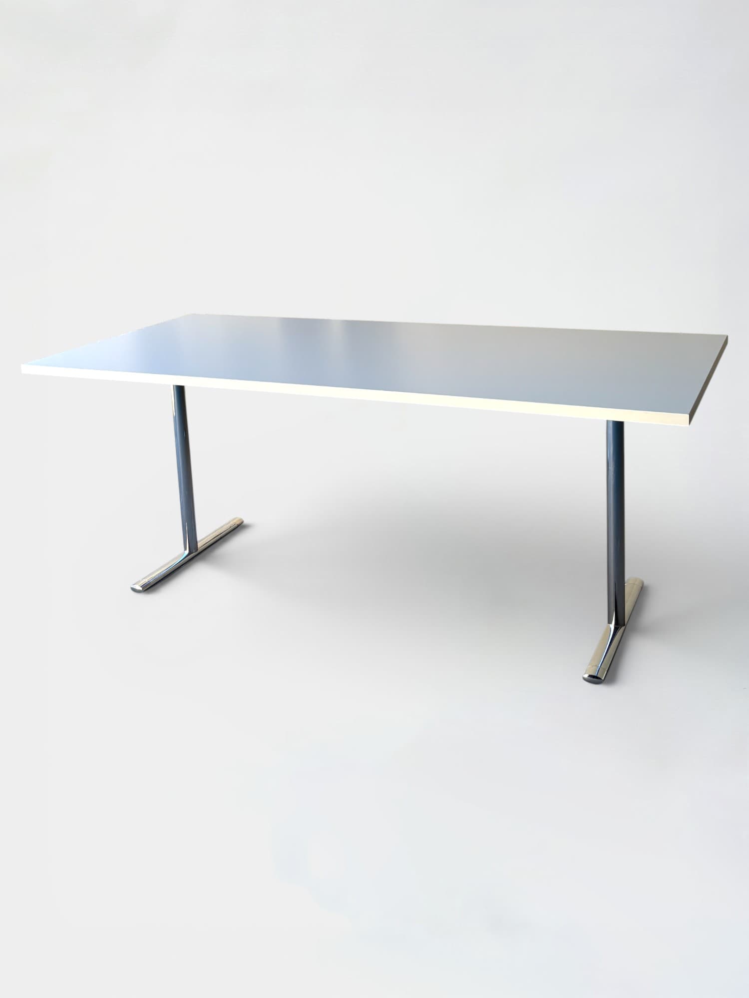 Howe 180cm minimalist Desk with metal legs and white top-0