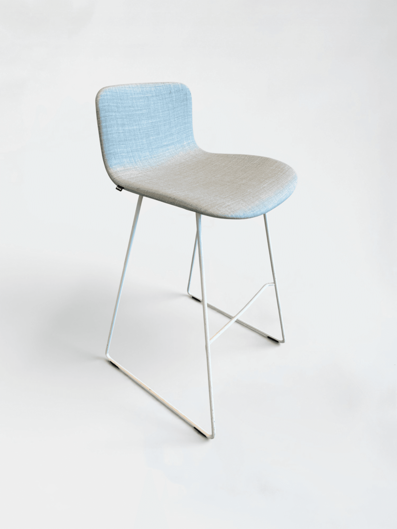 Martela White Gray Fabric High Chair-2