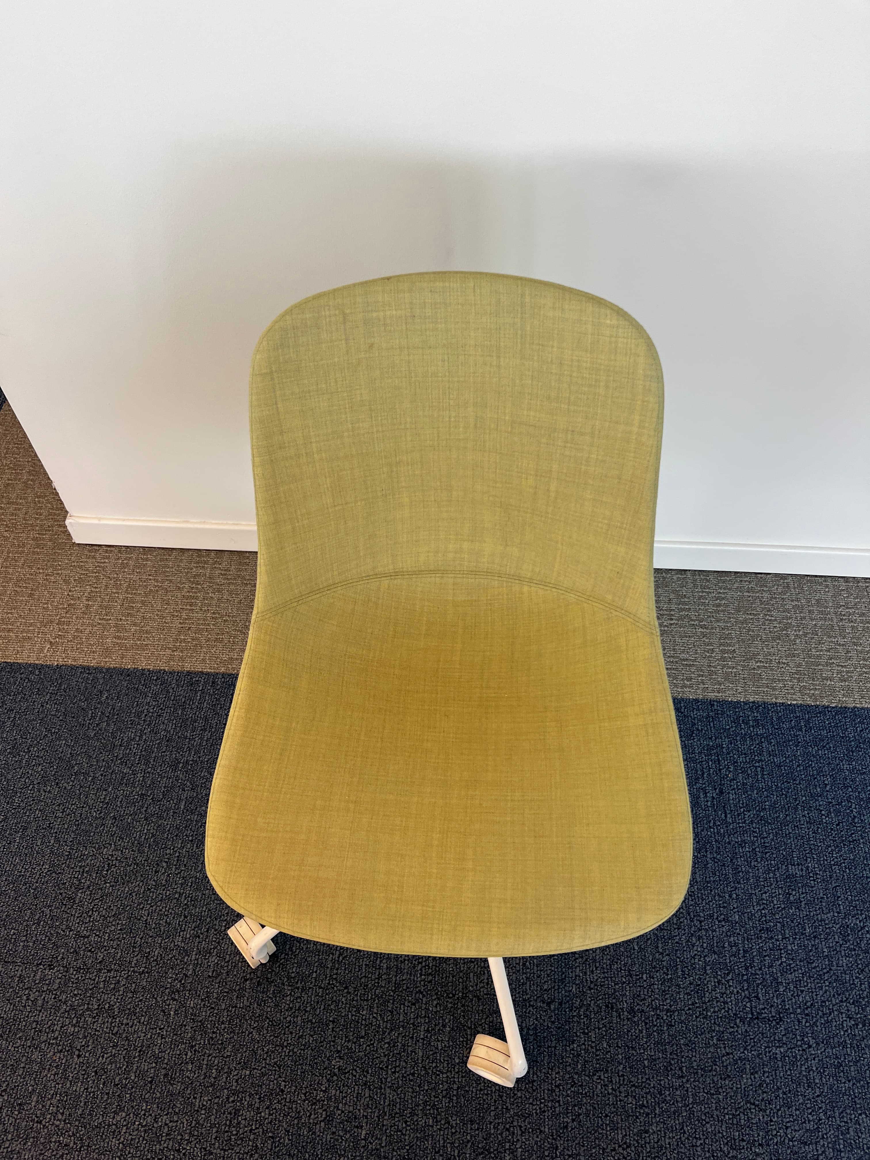 Infiniti Pure Loop Mono Yellow Fabric Adjustable Office Chair On Wheels-4