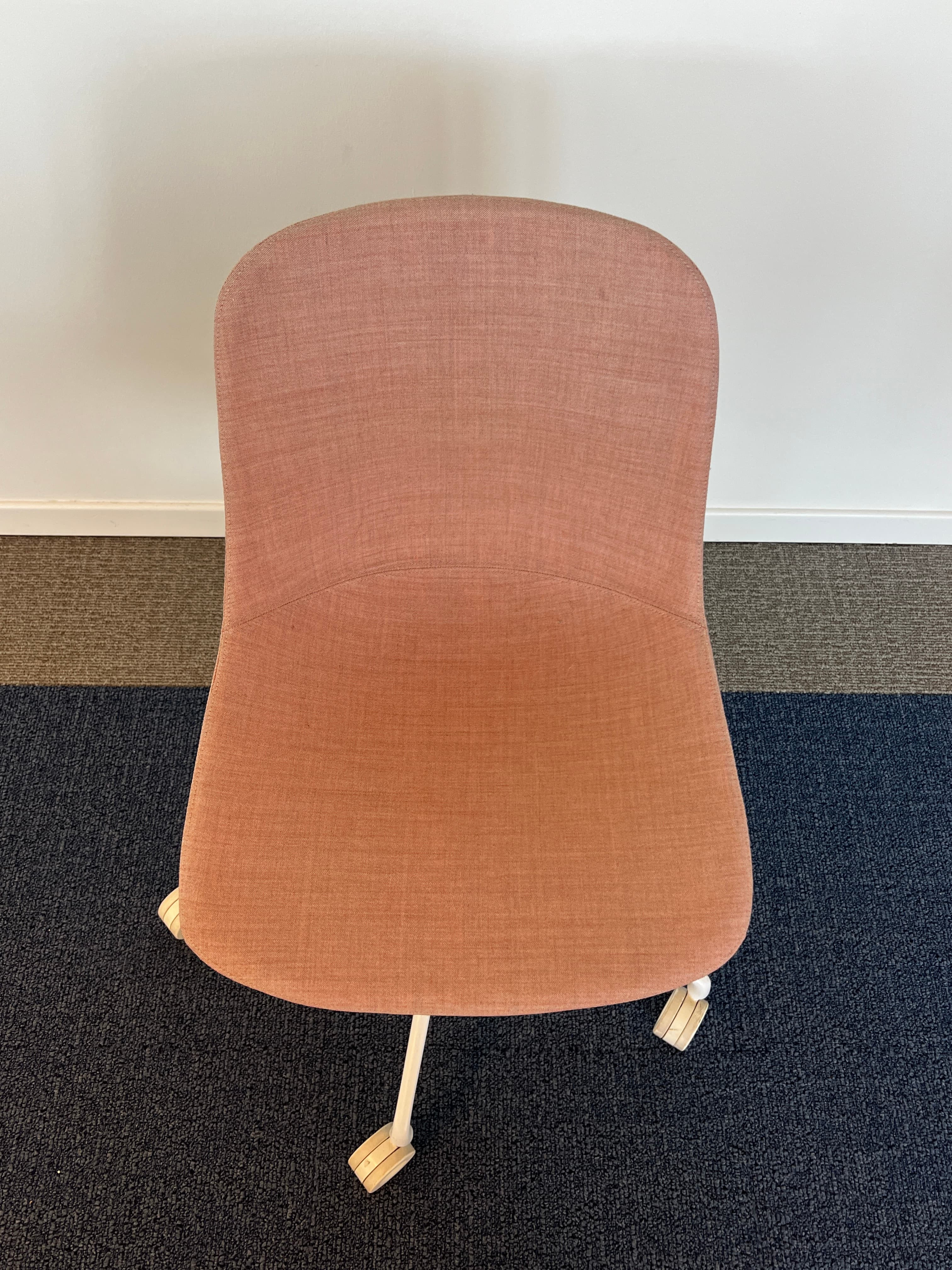 Infiniti Pure Loop Mono Salmon Fabric Adjustable Office Chair on Wheels-3