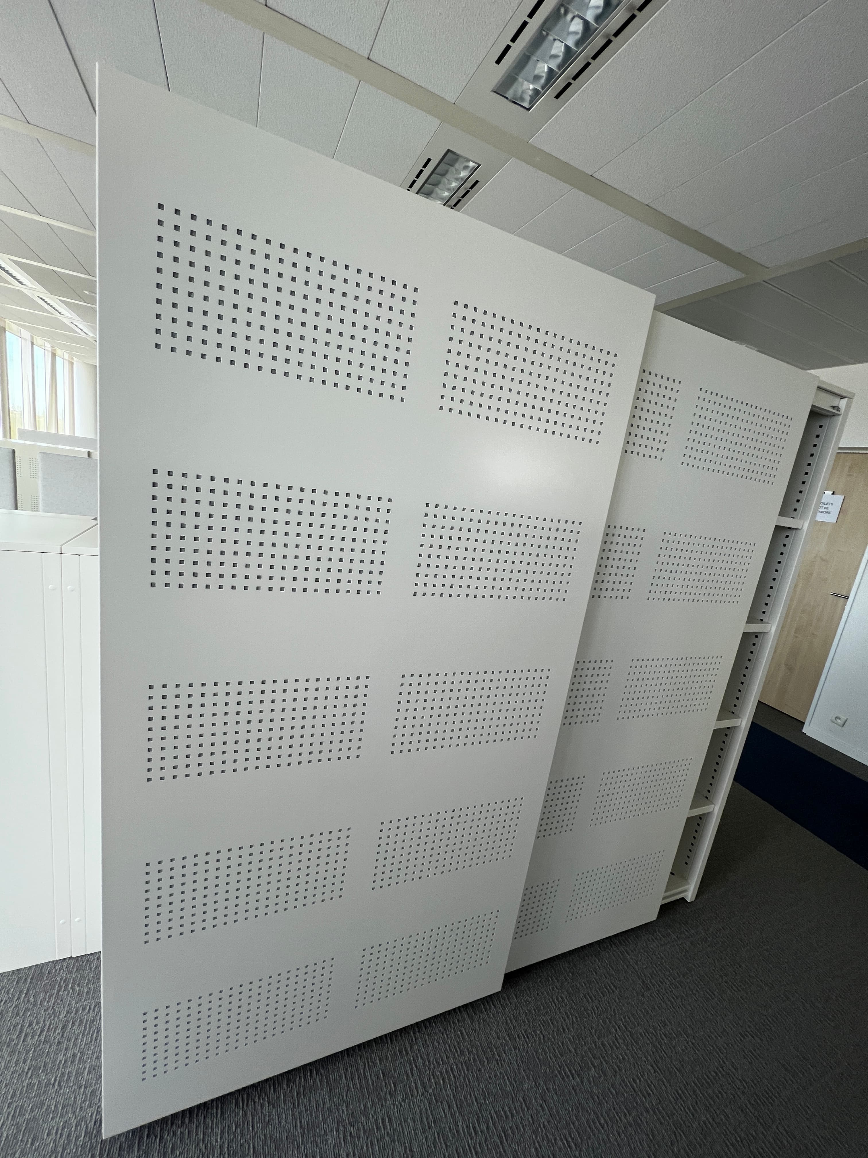 192cm Large White Metal Storage With Sliding Door-2