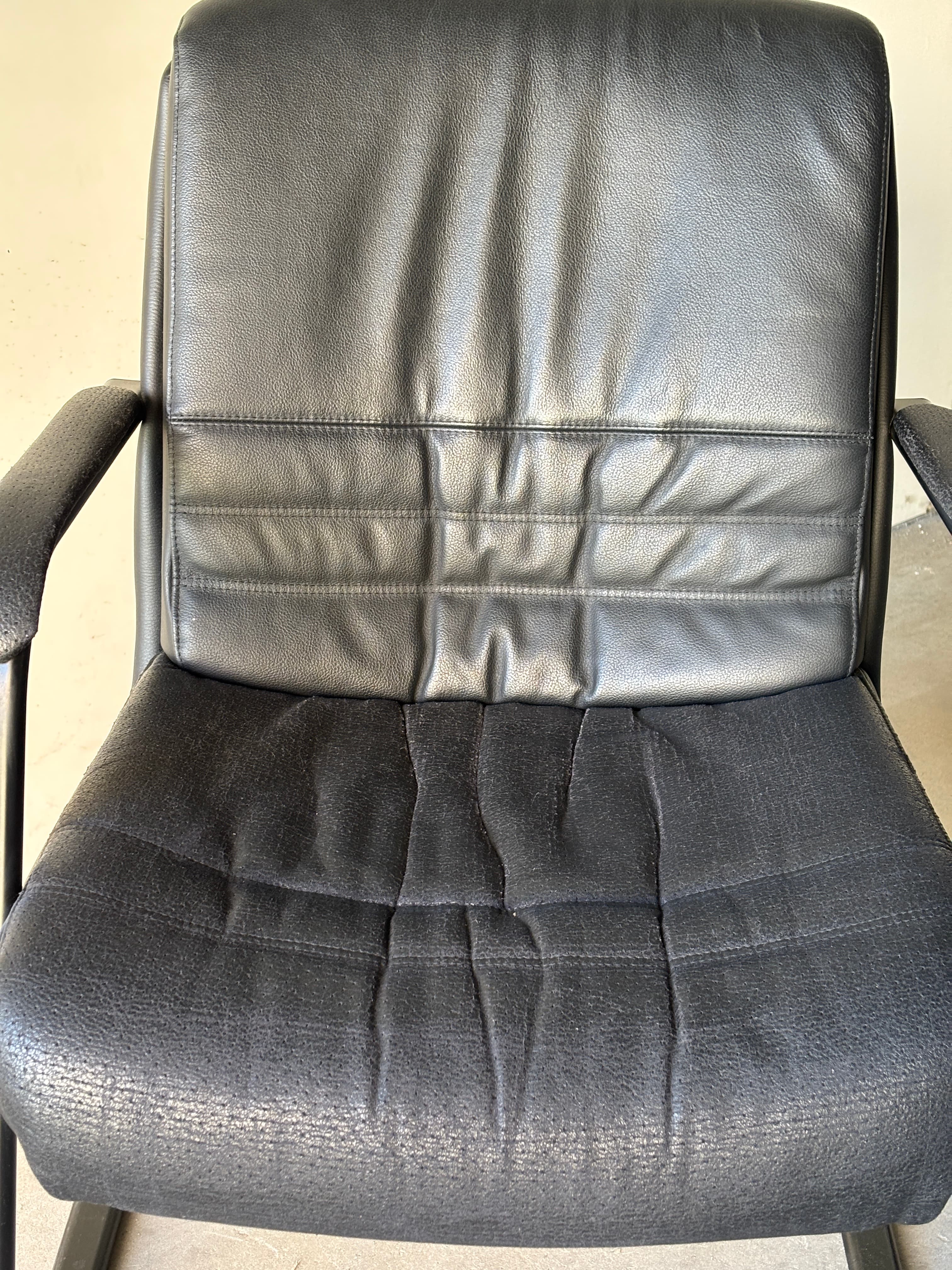 Sitland Black Simili Leather Chair-4