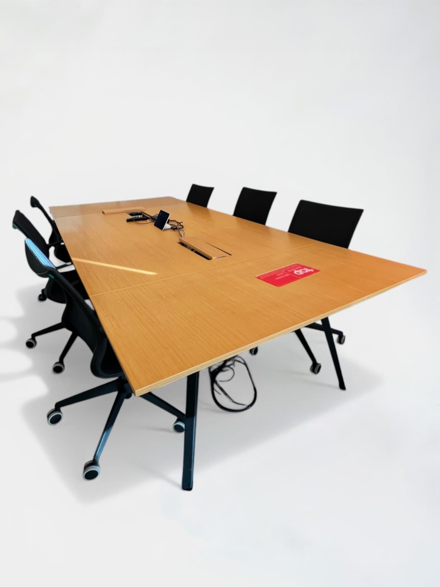 300cm Tan Wood Meeting Table-2
