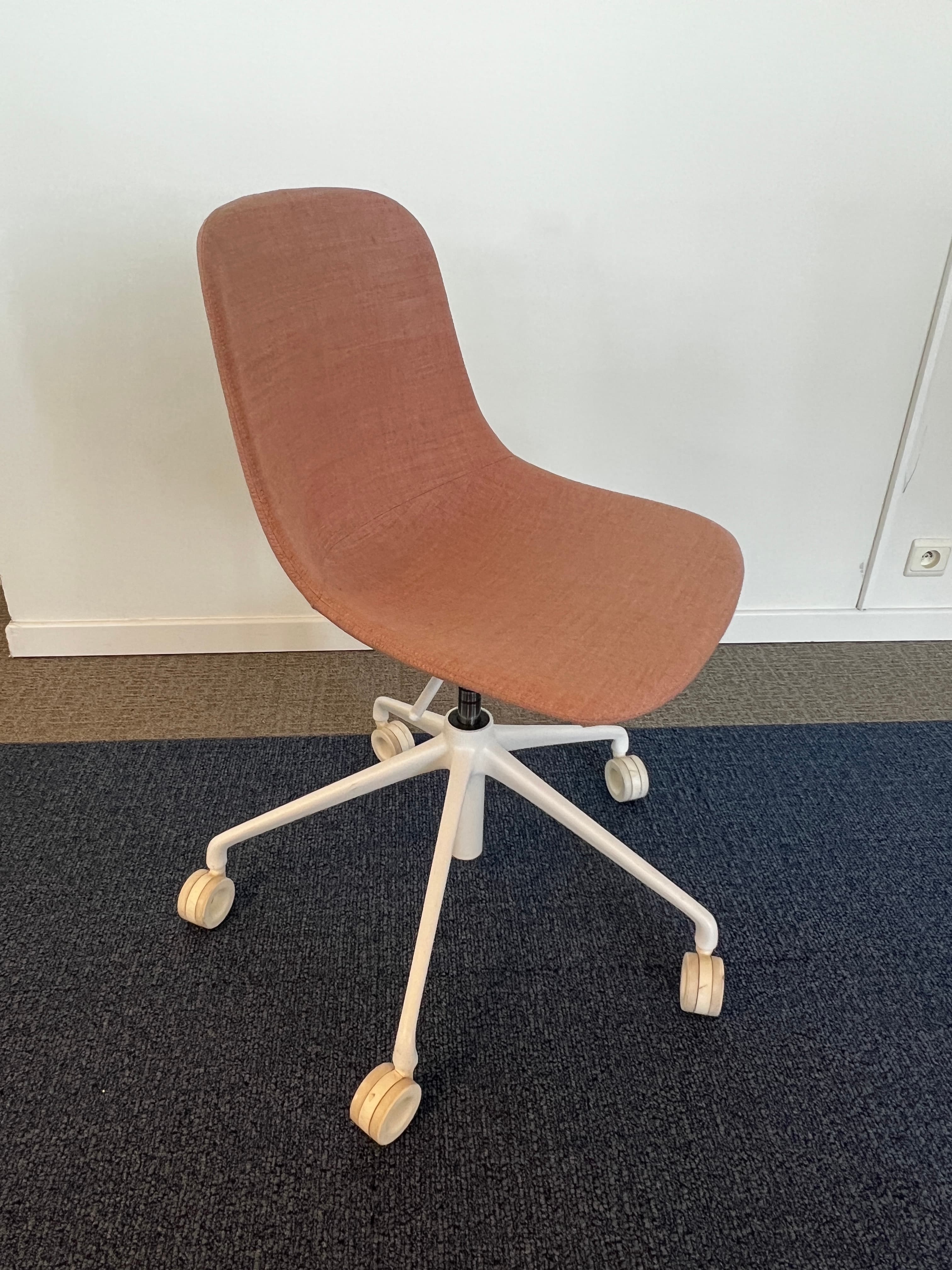 Infiniti Pure Loop Mono Salmon Fabric Adjustable Office Chair on Wheels-1