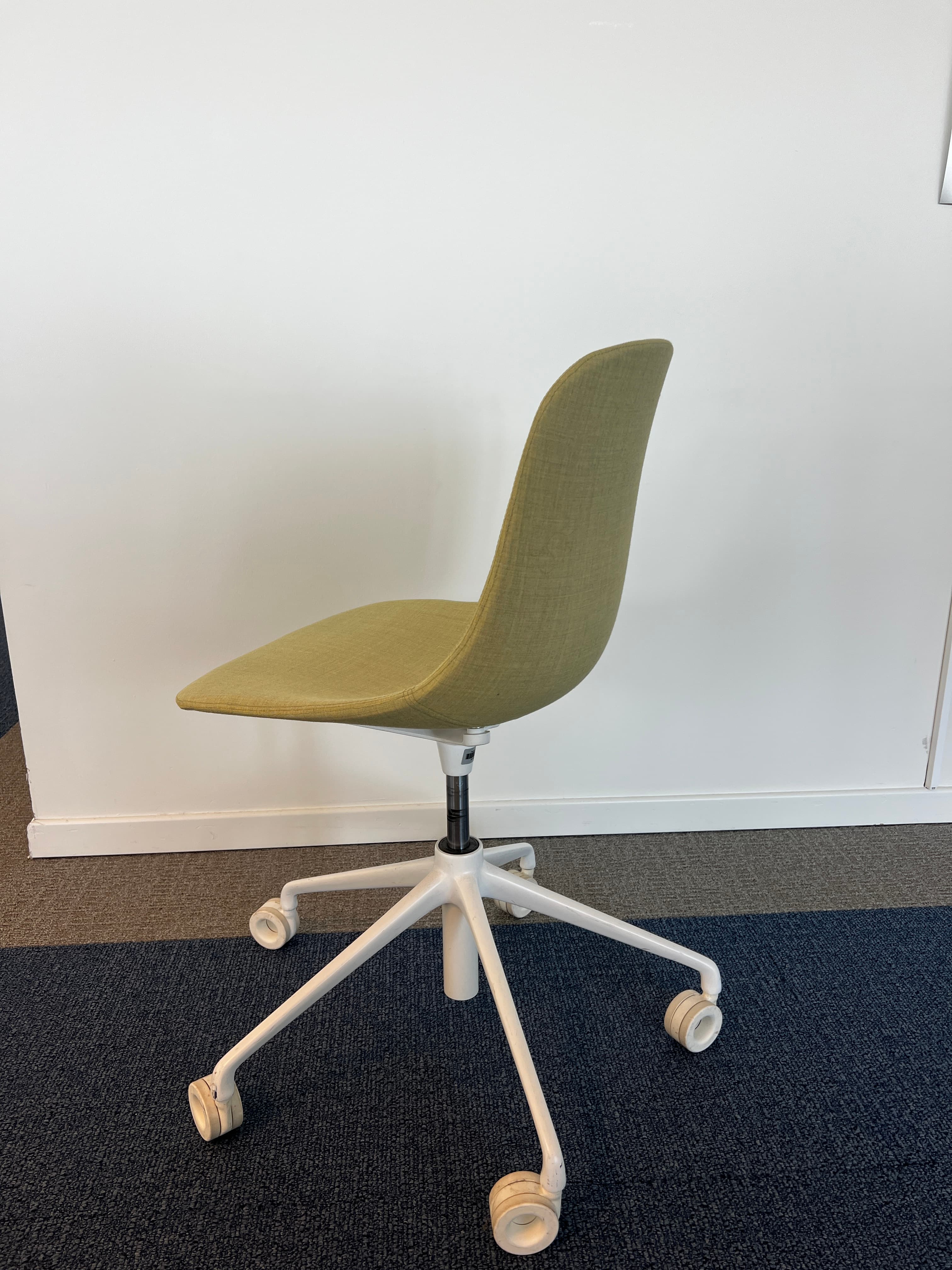 Infiniti Pure Loop Mono Yellow Fabric Adjustable Office Chair On Wheels-2