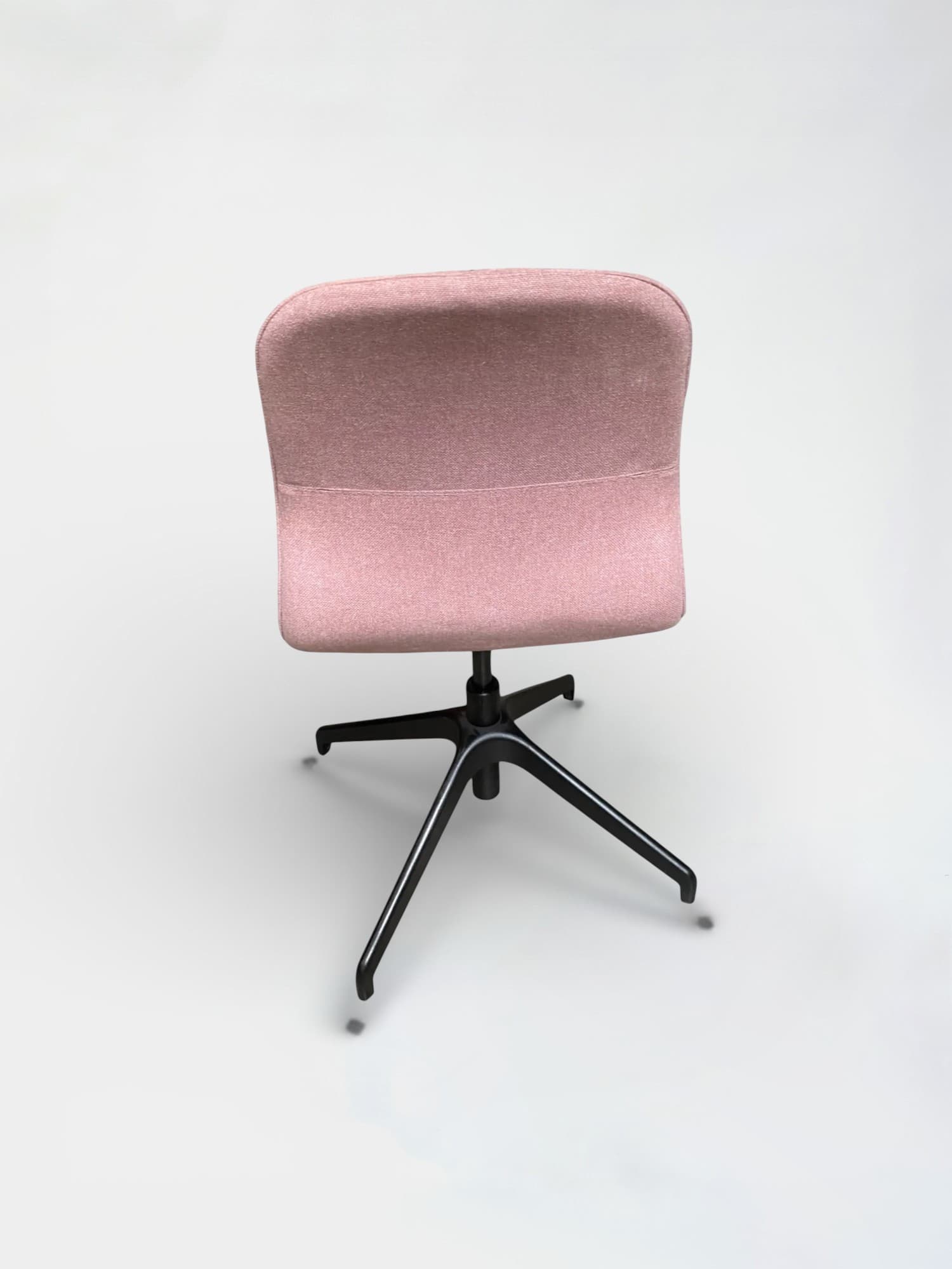 Chaise de réunion rose clair réglable sur pieds noirs-1