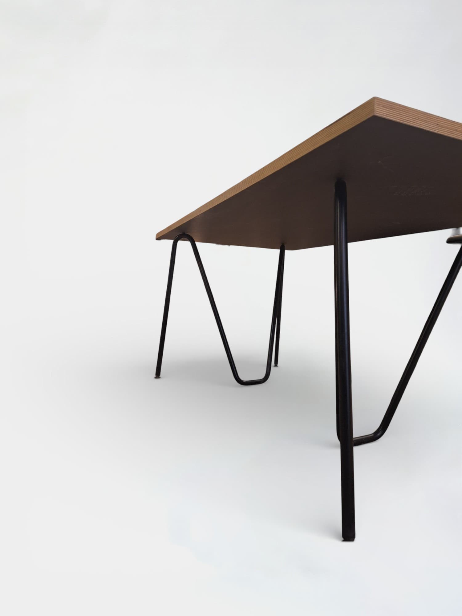 Yellow-gold table in multiplex top 160cm-3