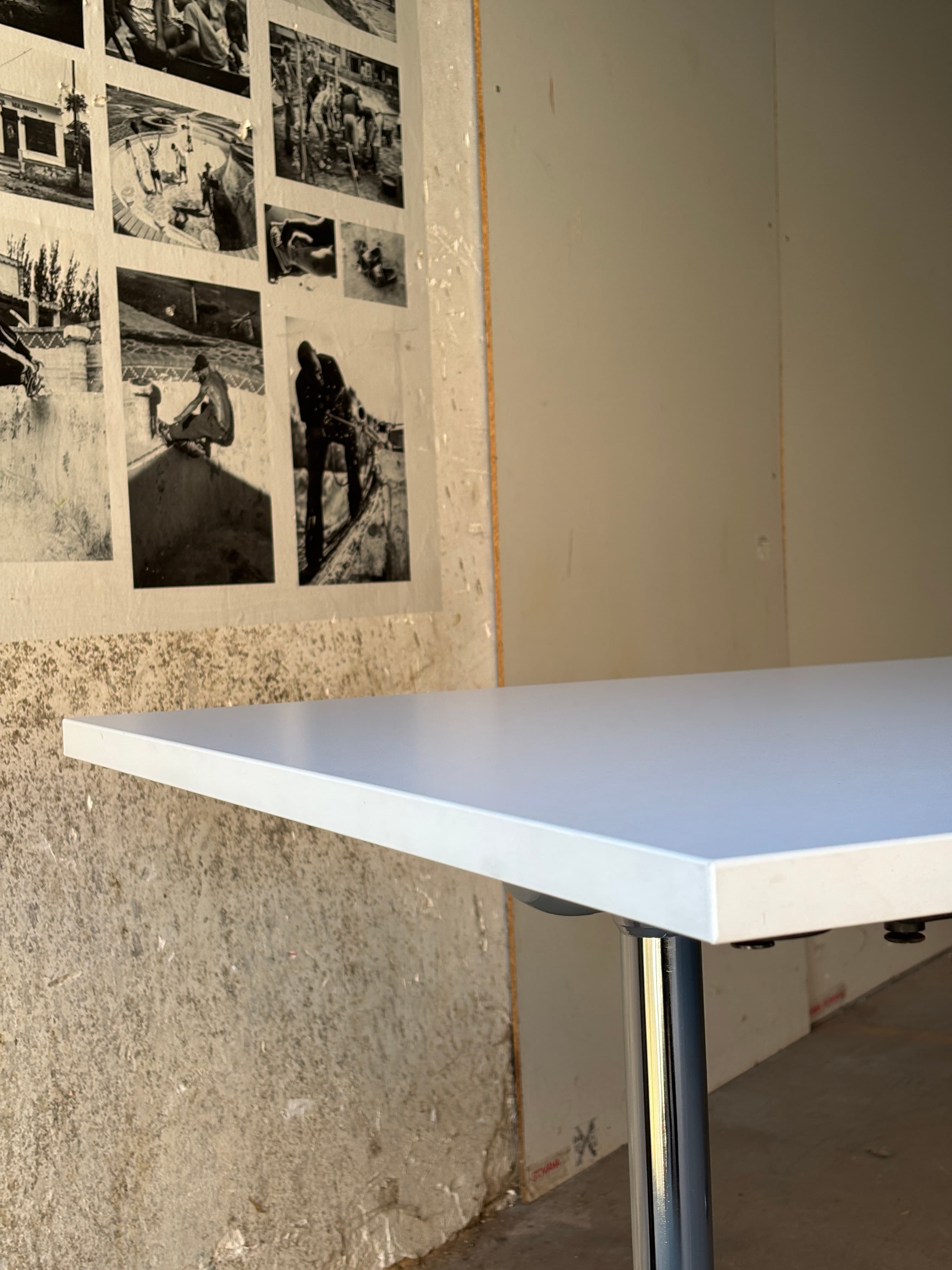 Howe 180cm minimalist Desk with metal legs and white top-6