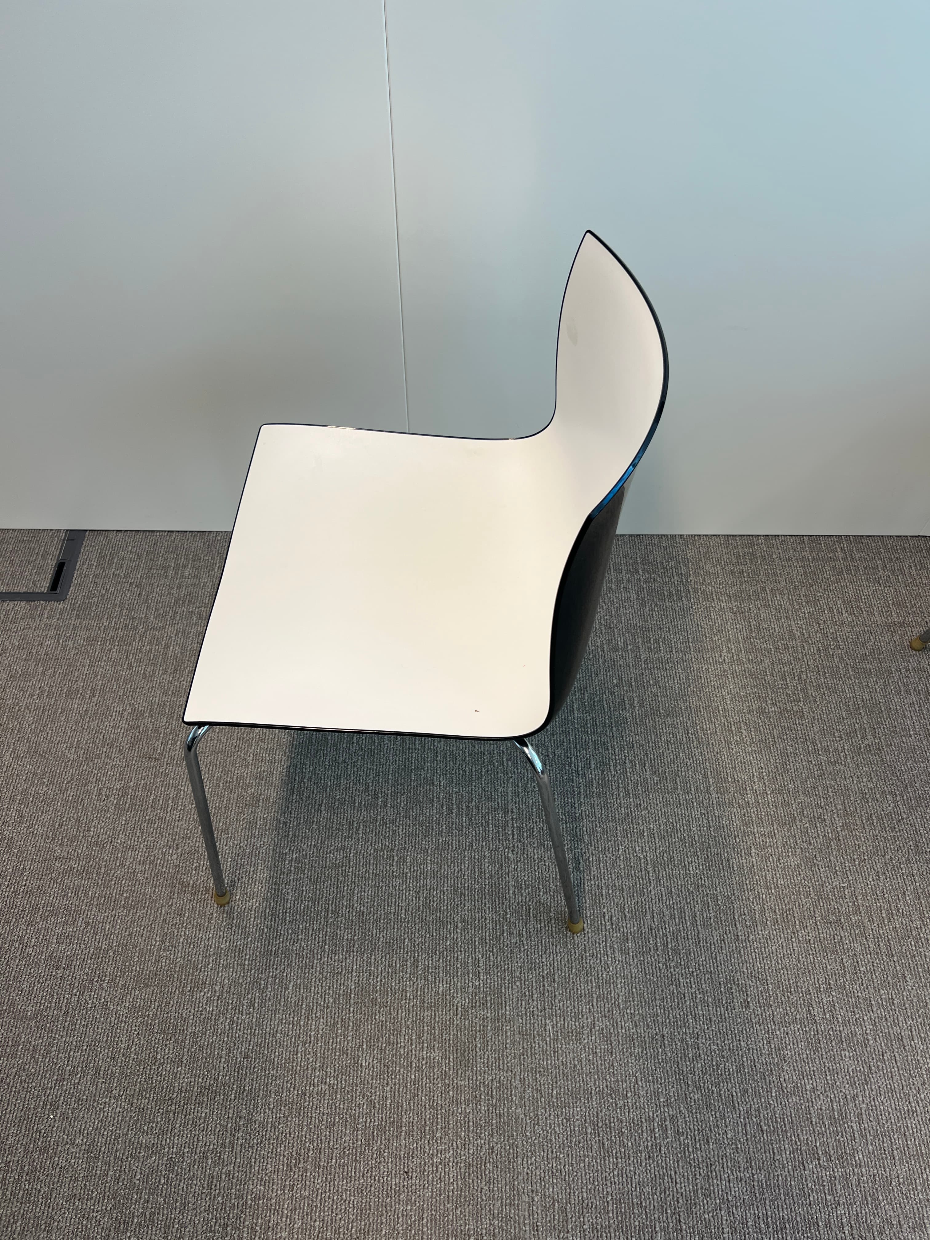 Arper Black and White Plastic Metal Chair-4