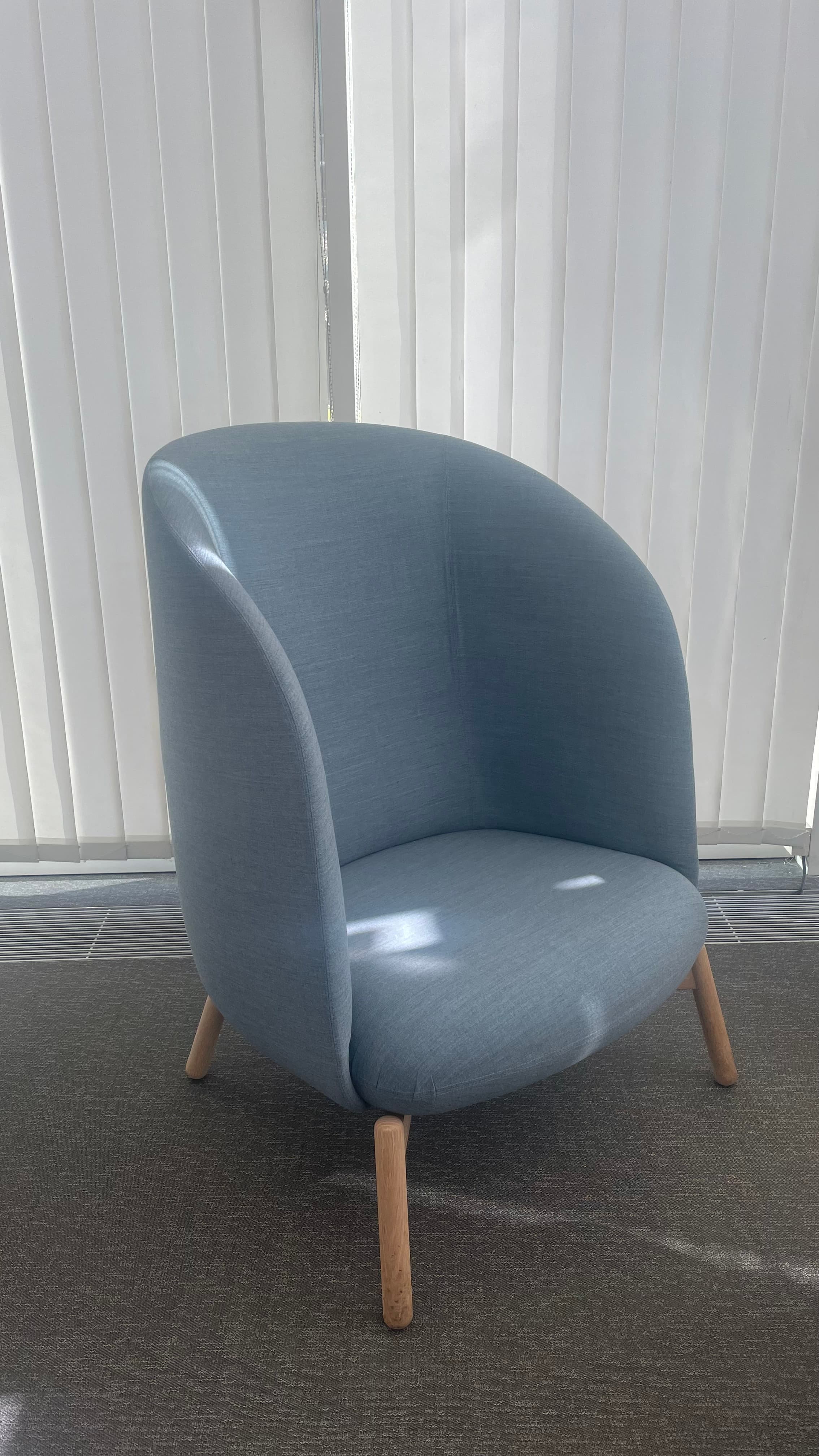 + Fauteuil en tissu bleu-gris Halle-2