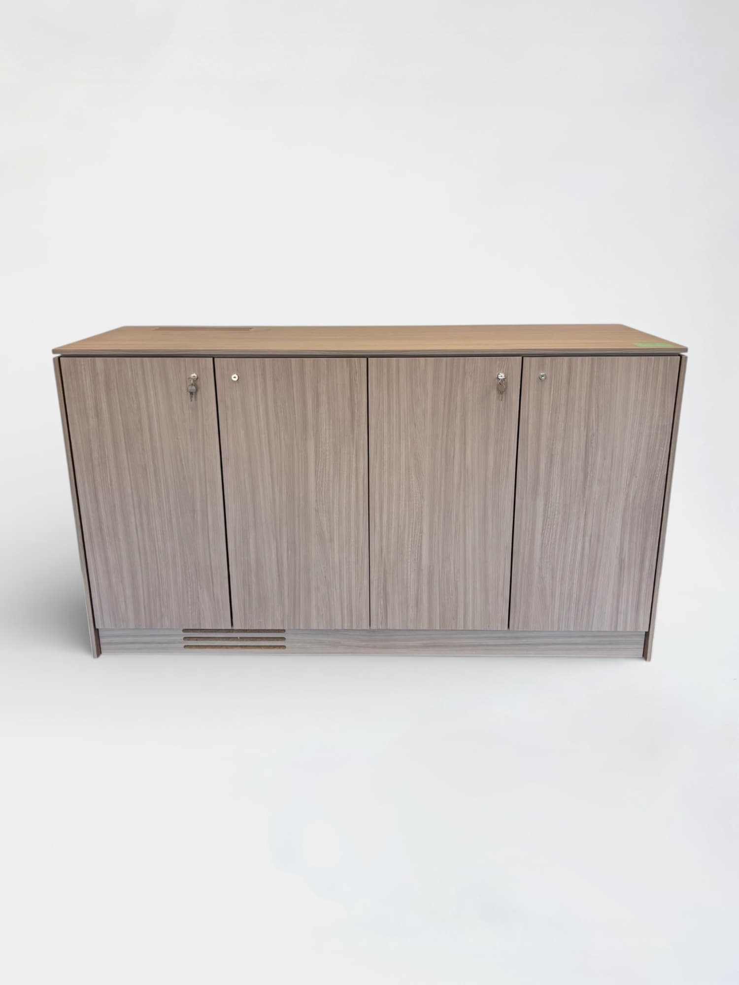 4 doors Wood storage with keys and small fridge-0