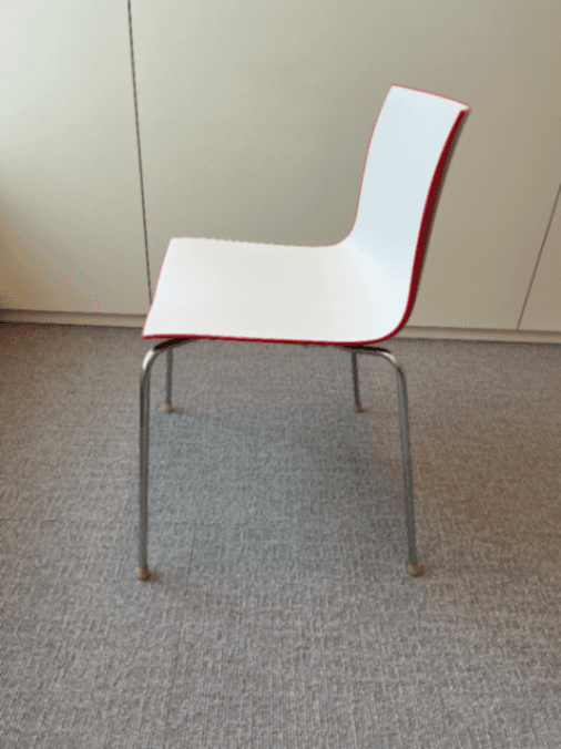 Chaise en plastique blanche et rouge Arper-2