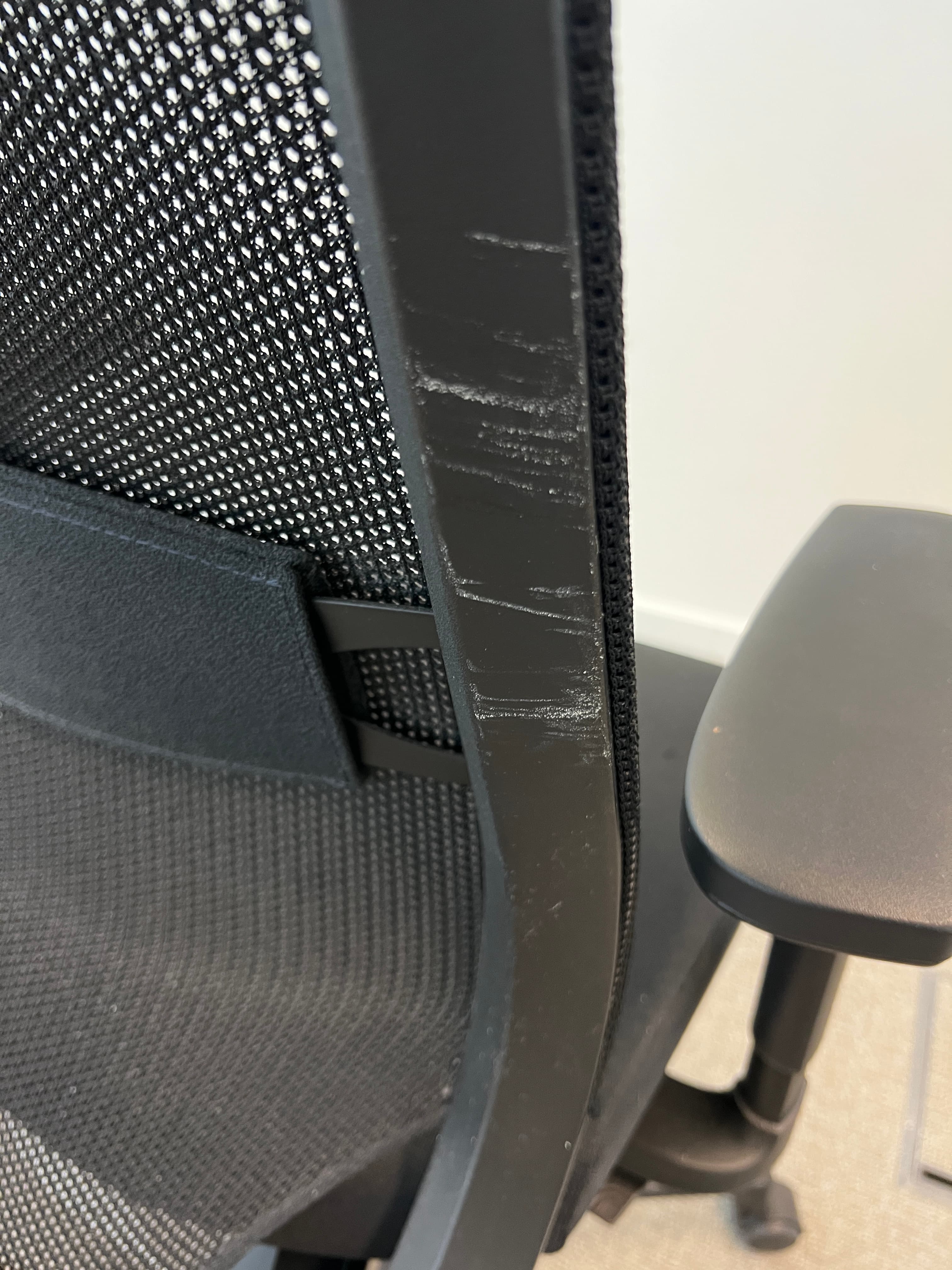 Chaise de bureau Klober en plastique noir, tissu et métal-4