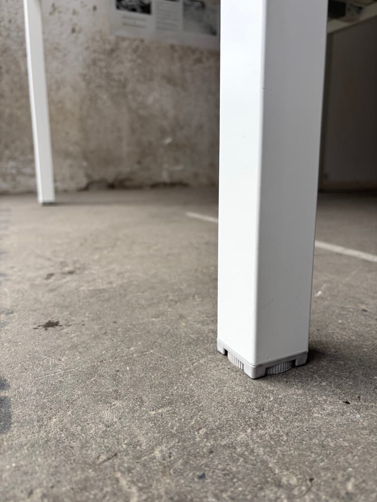 125cm square white table-4