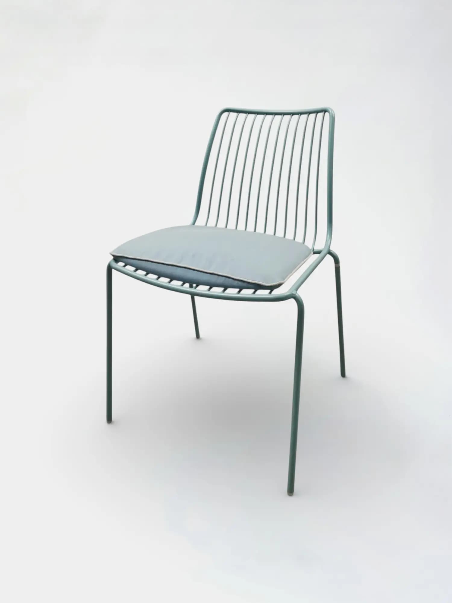 Pedrali Nolita Mint Green Metal Stackable Dining Chair with Cushioned Seat-3