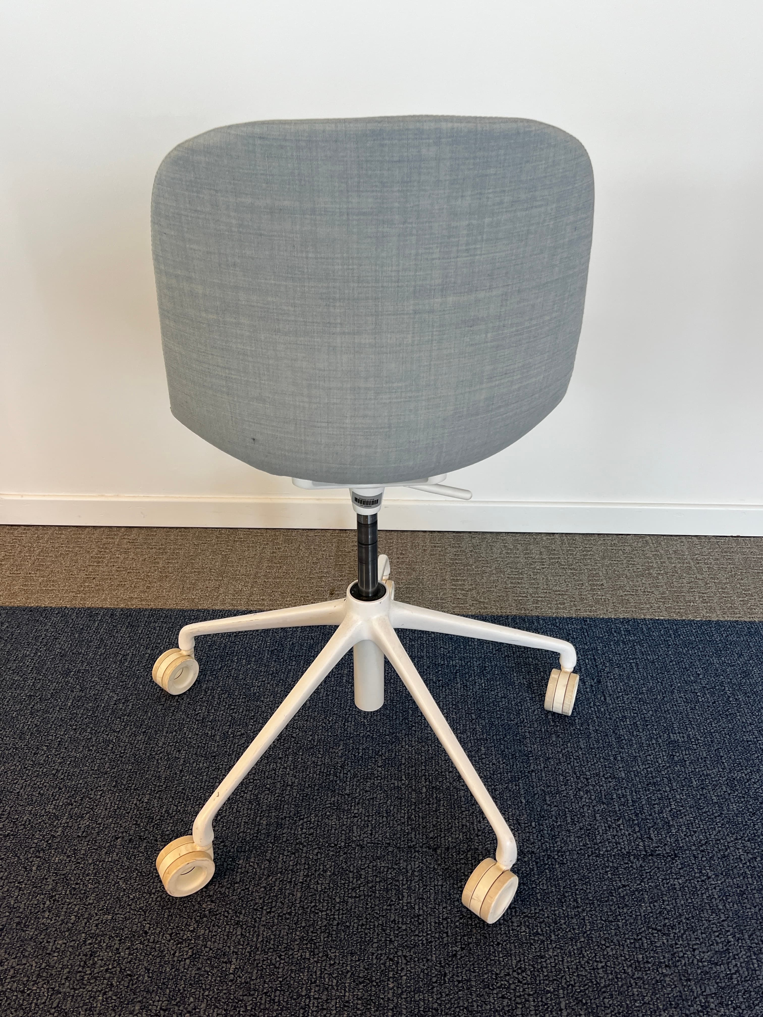 Infiniti Pure Loop mono Blue Fabric Adjustable Office Chair On Wheels-1