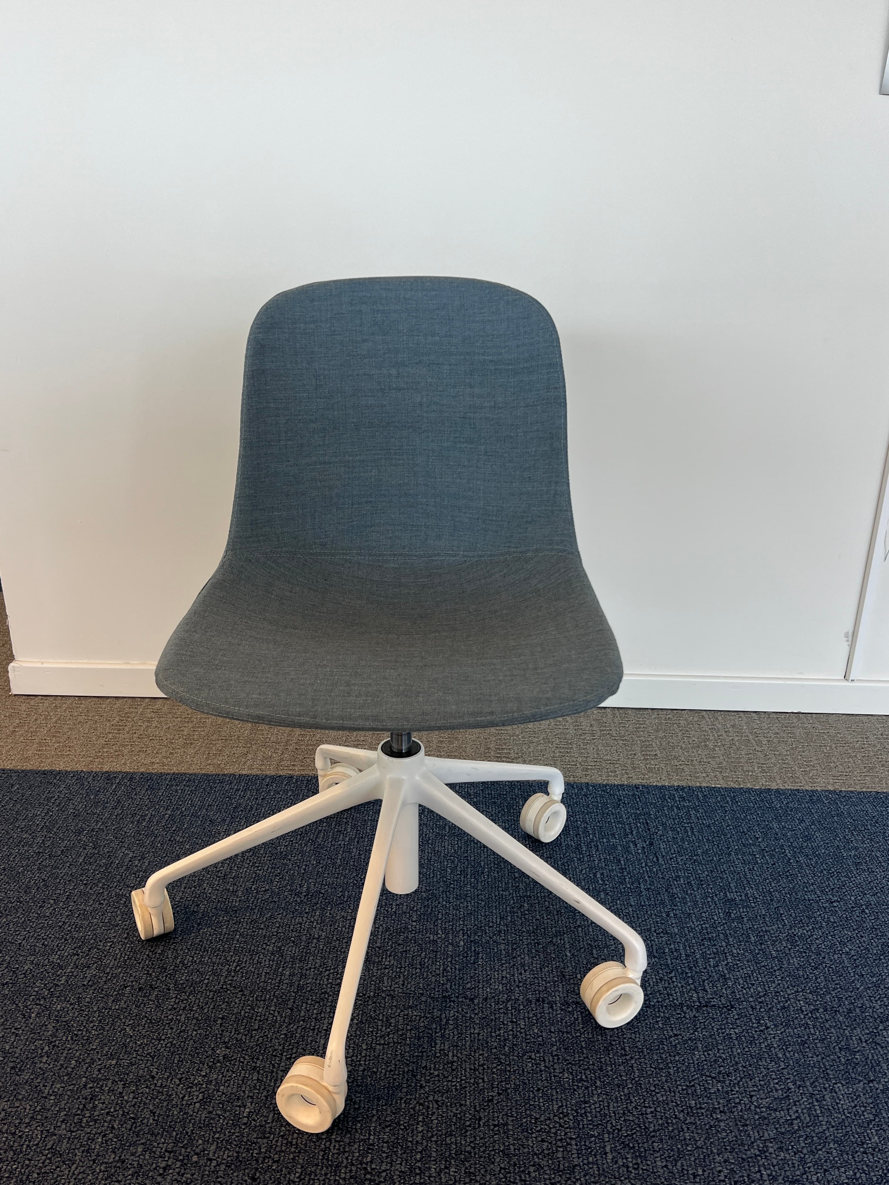 Infiniti Pure Loop Mono Blue Fabric Adjustable Office Chair on Wheels-2